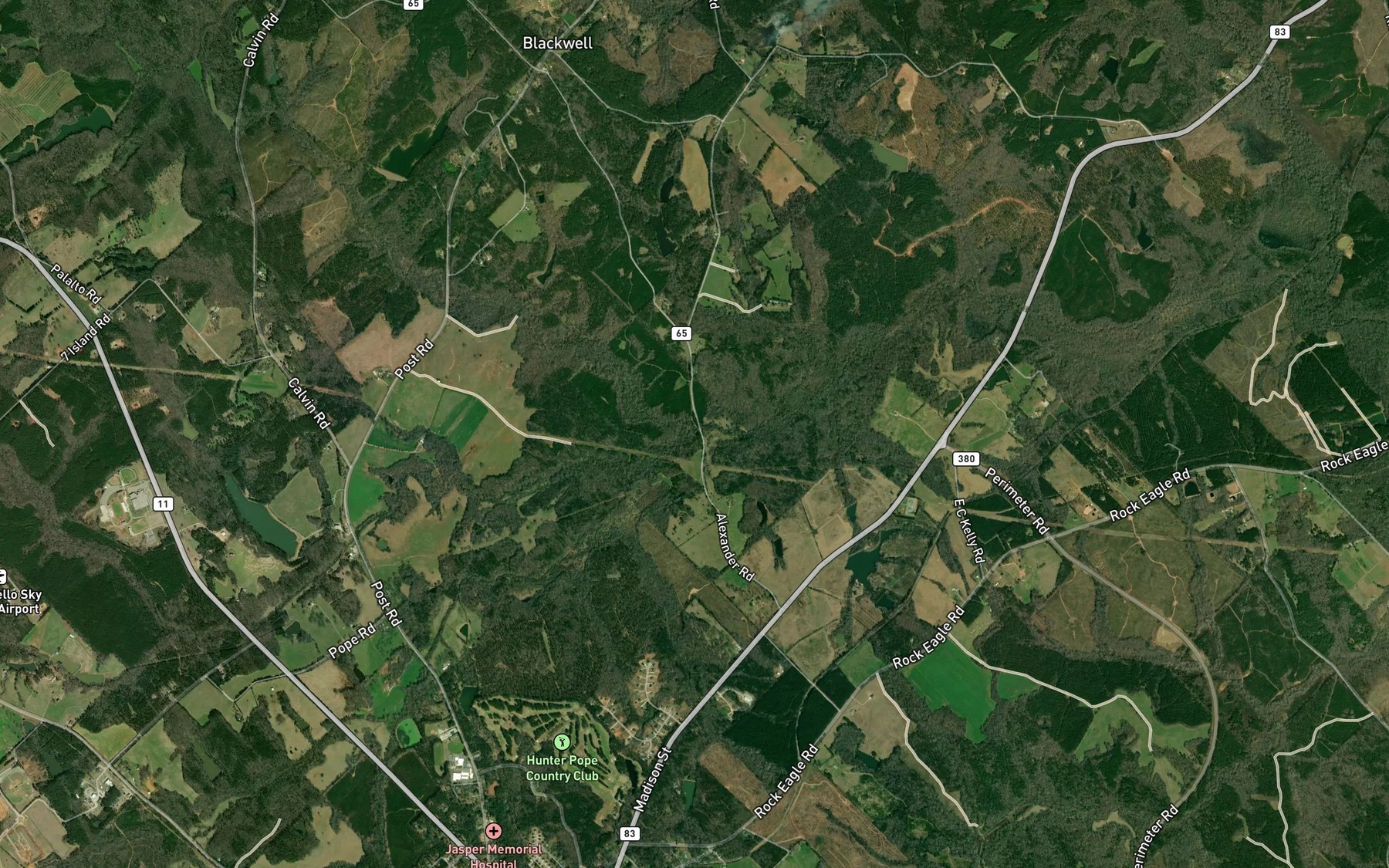 Satellite map of the Lowry Branch