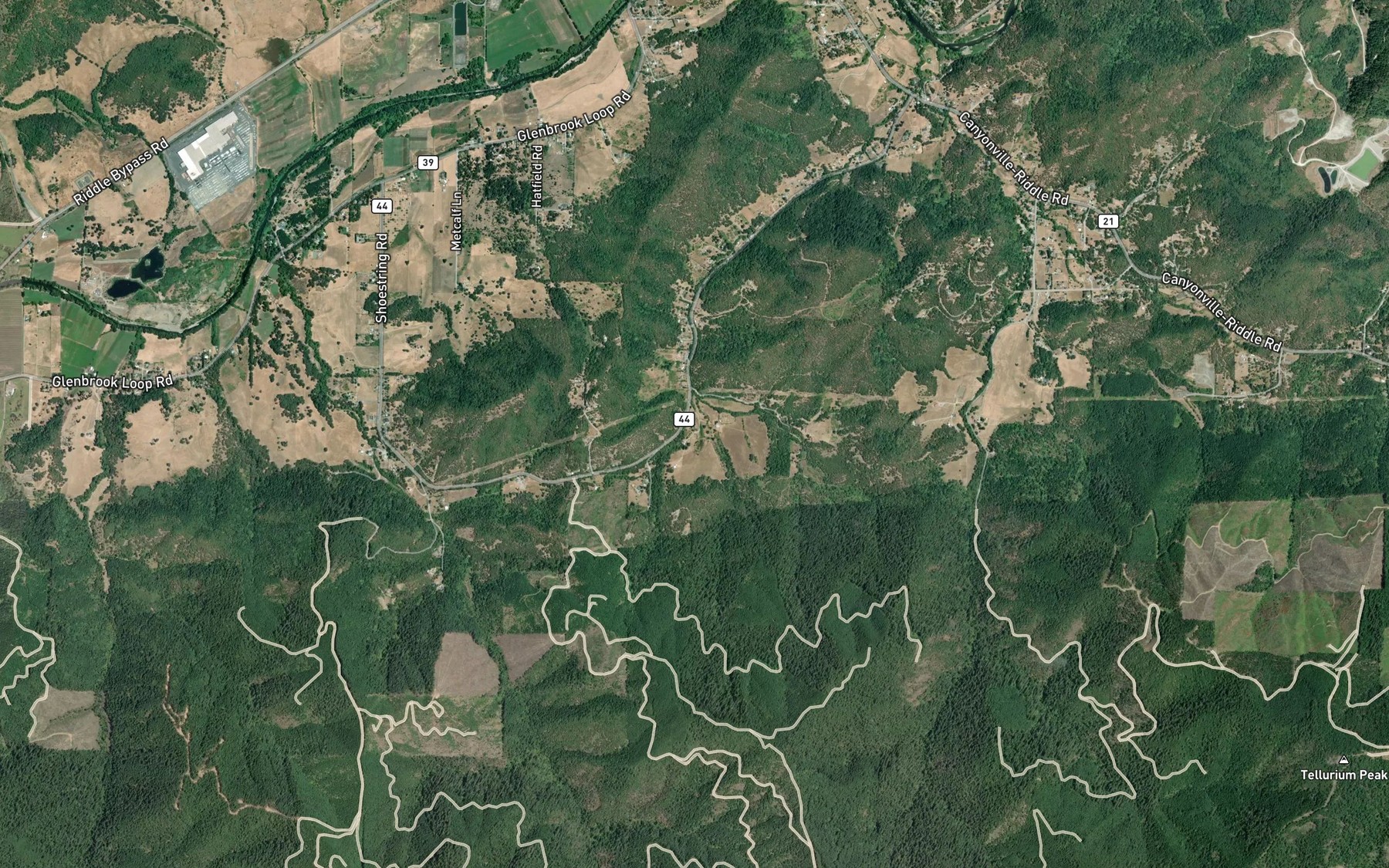 Satellite map of the Hiles Reservoir