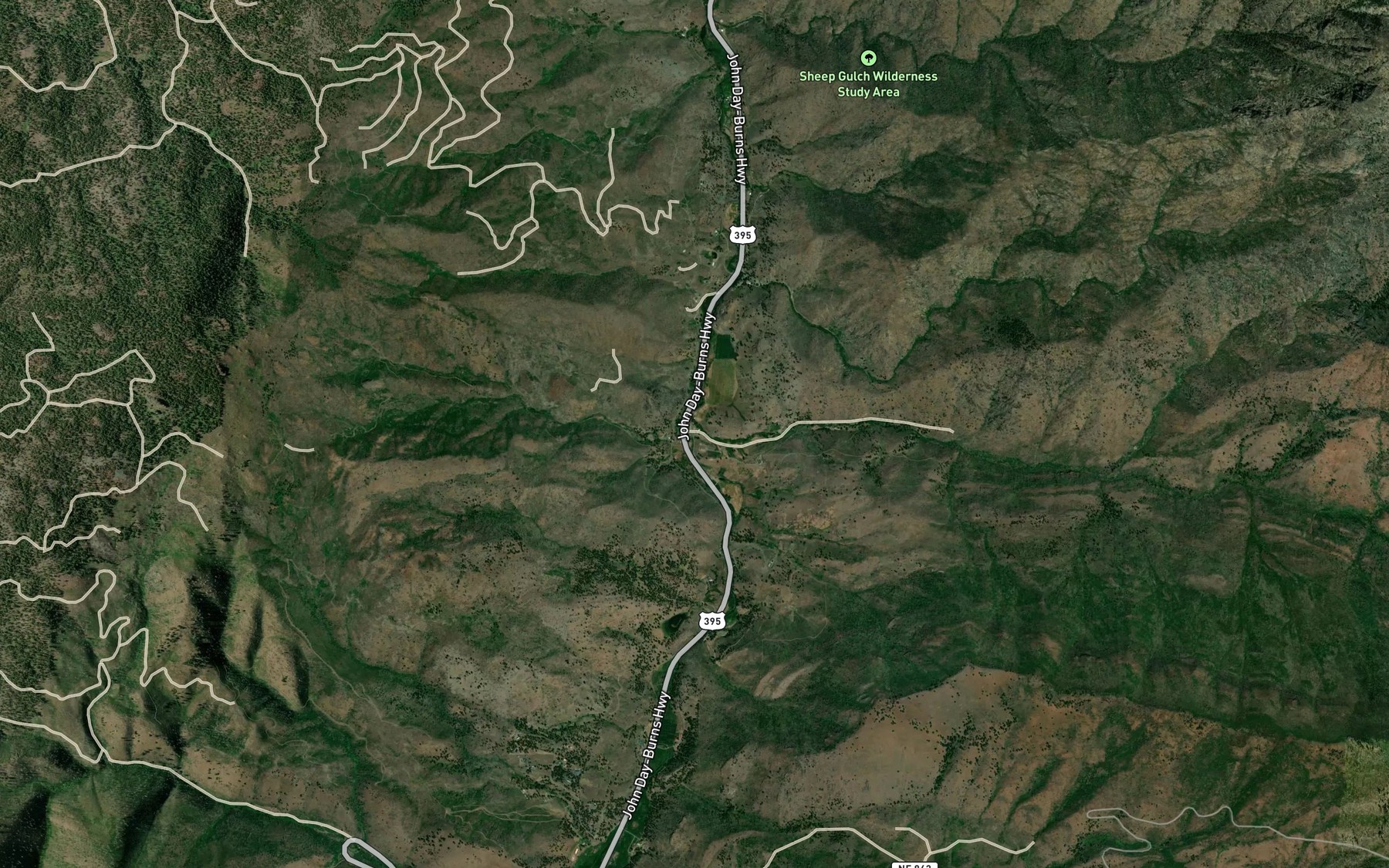 Satellite map of the Grouse Creek
