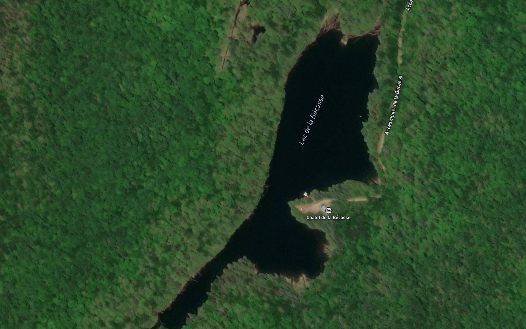 Satellite map of the Lac de la Becasse