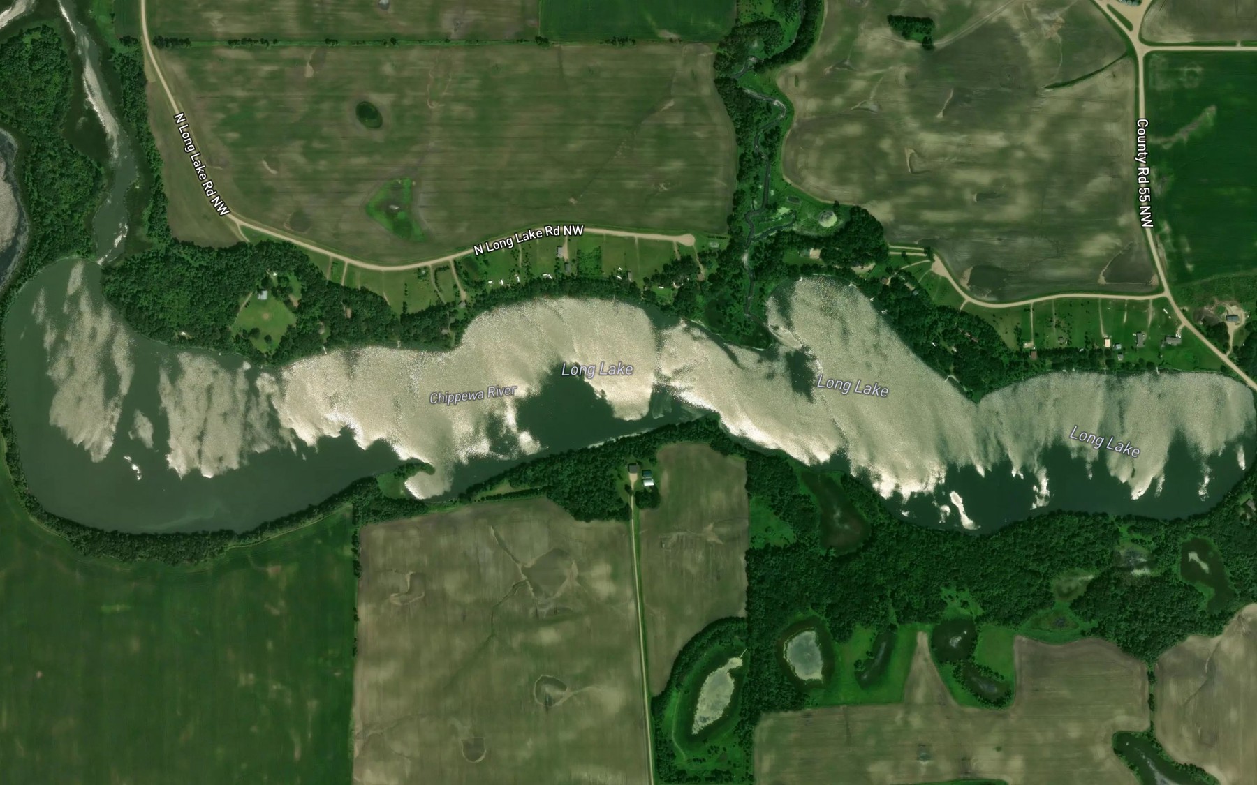 Satellite map of the Long Lake