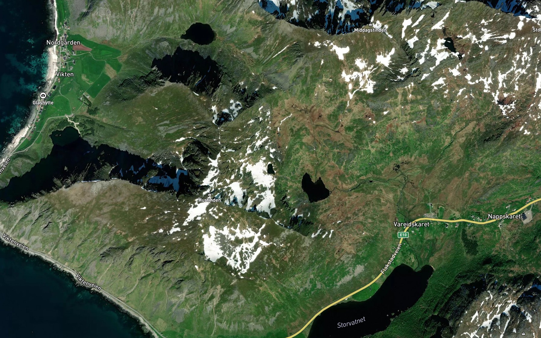 Satellite map of the Staurdalsvatnet