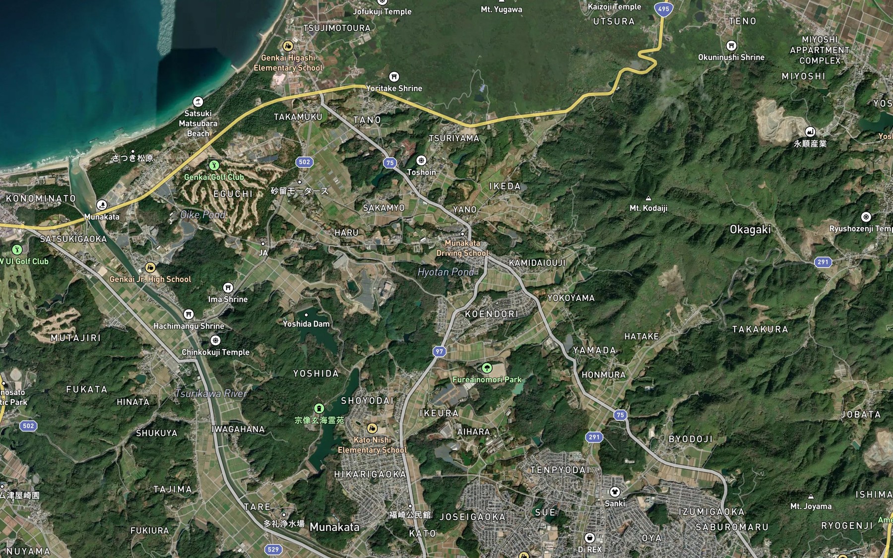 Satellite map of the Hyotan Ike