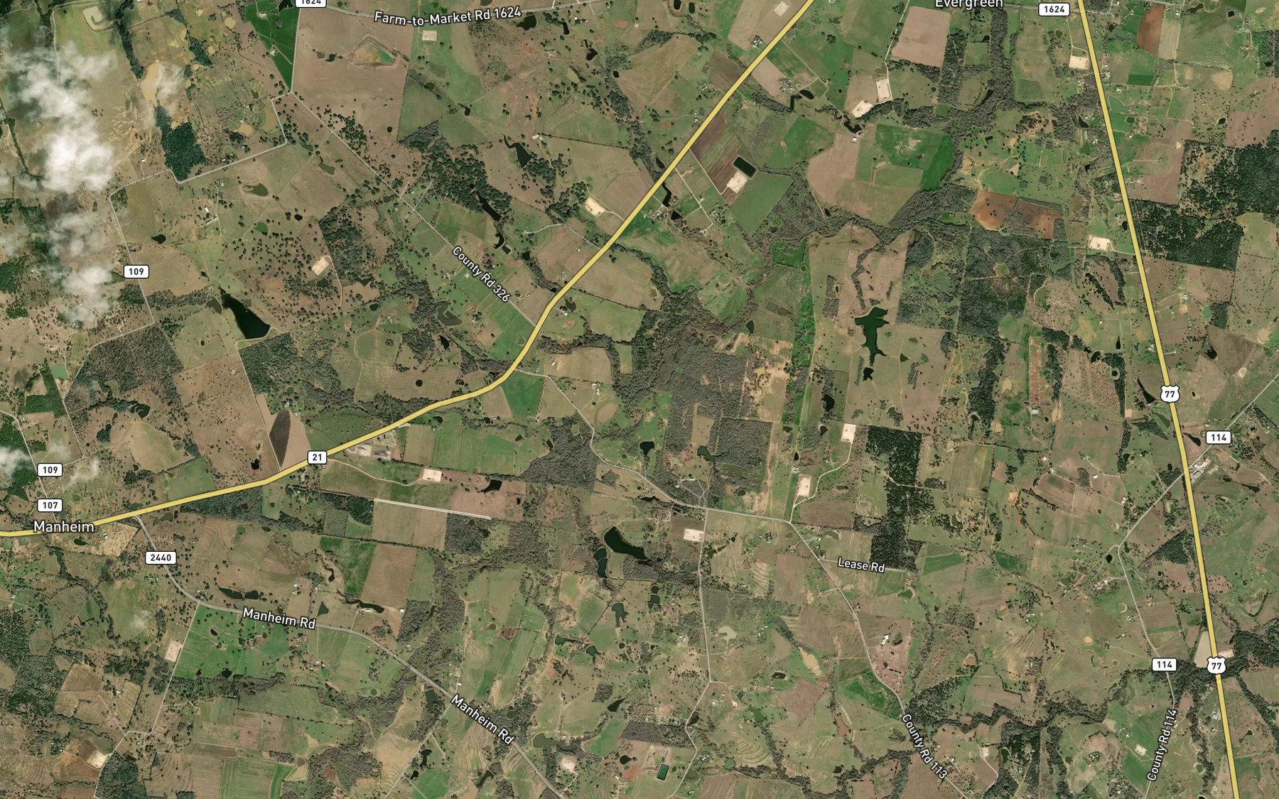 Satellite map of the Meier Branch