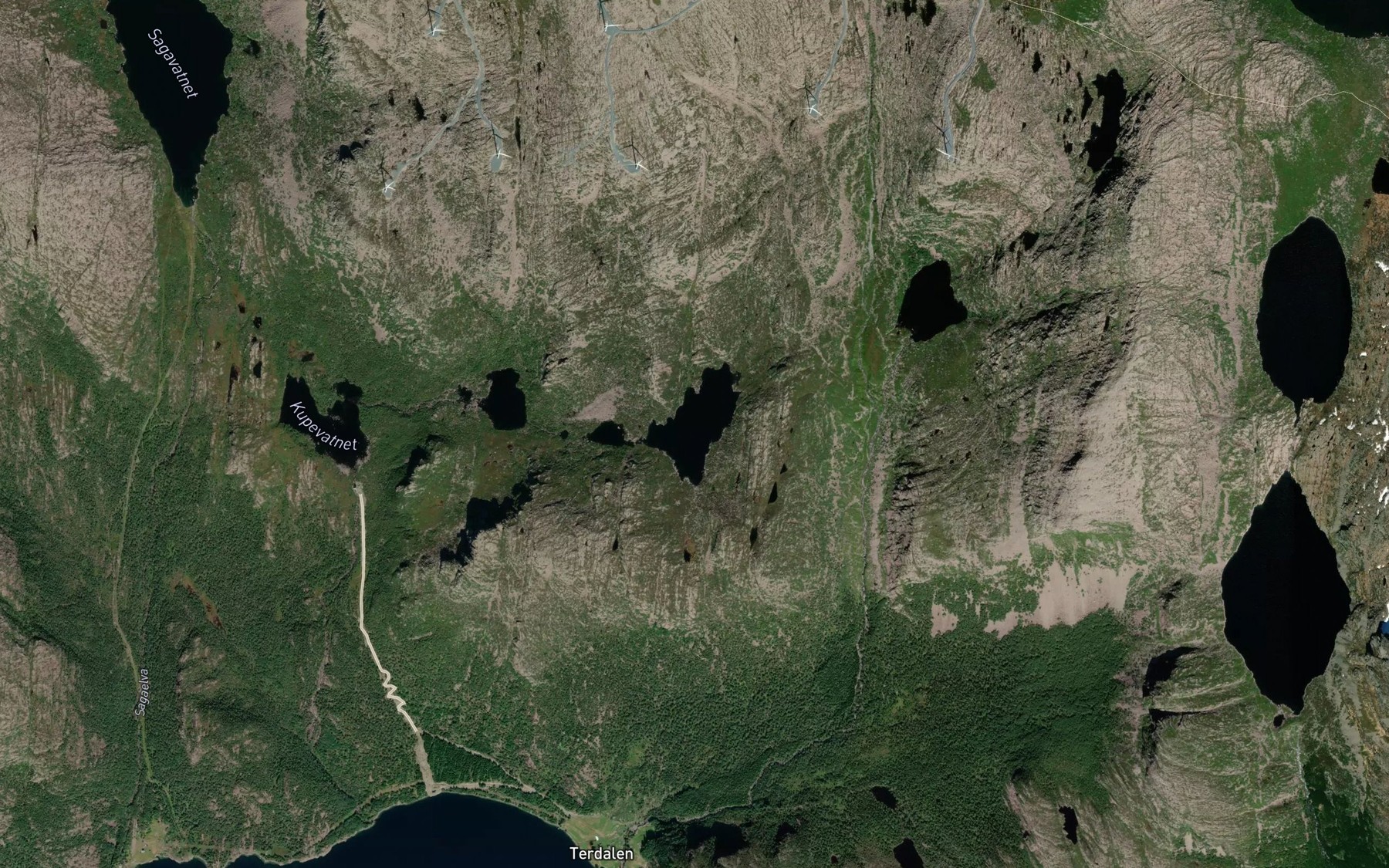 Satellite map of the Vassbotnevatnet