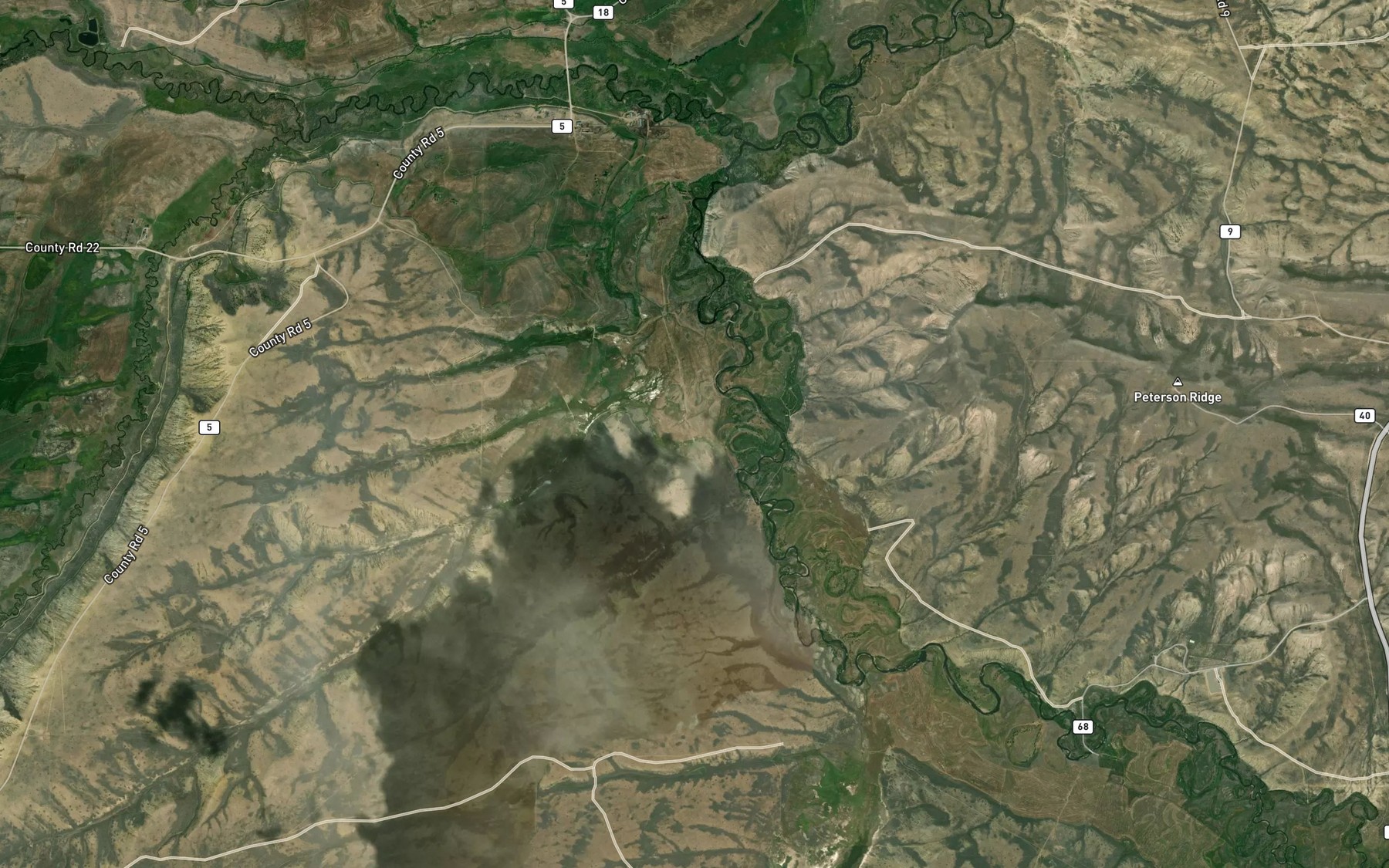 Satellite map of the Lorena Ditch