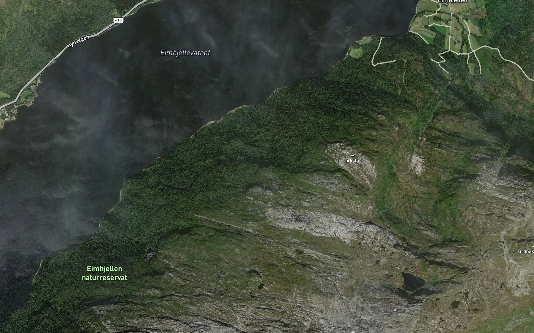 Satellite map of the Kvangrefossen