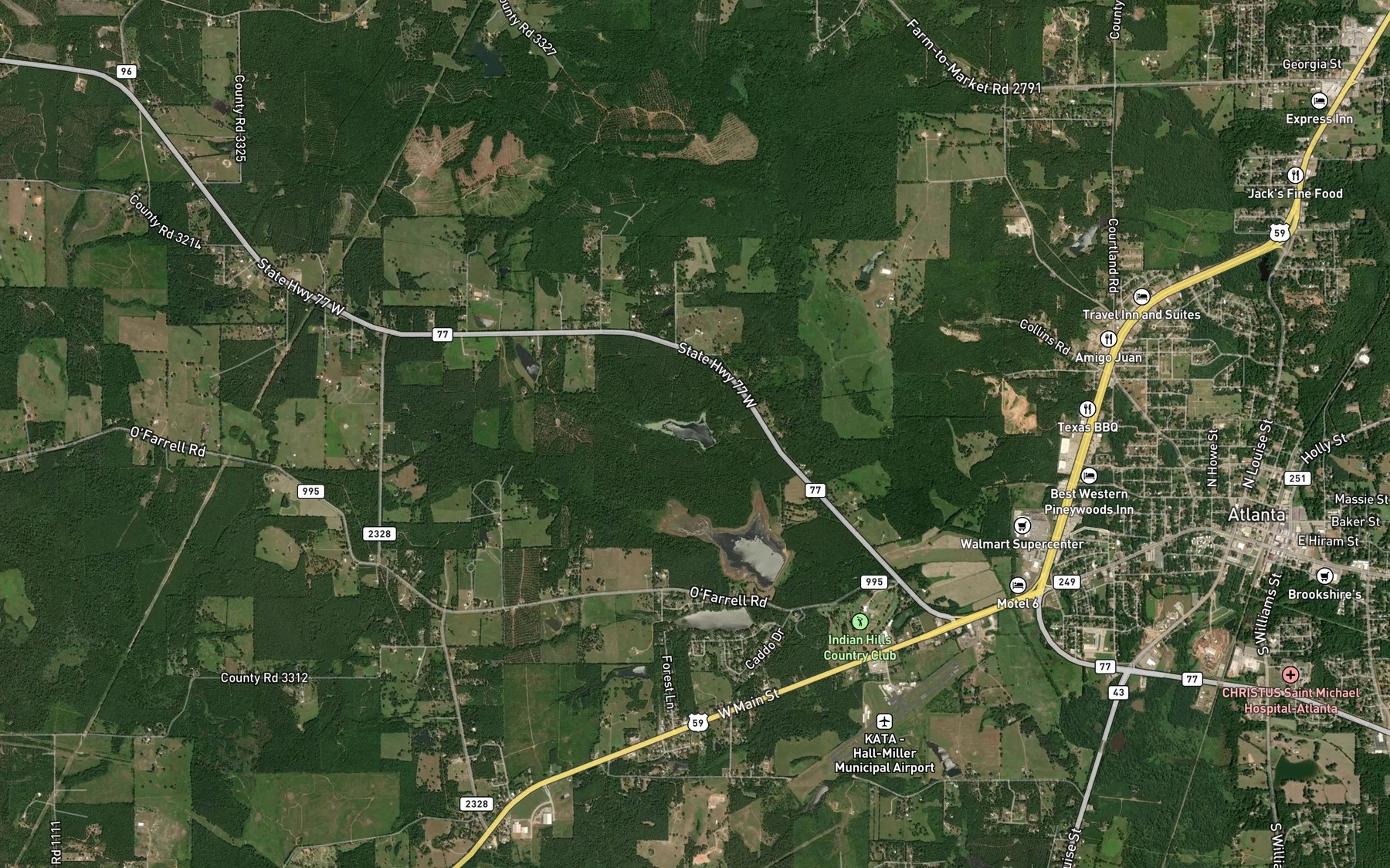 Satellite map of the Mays Lake