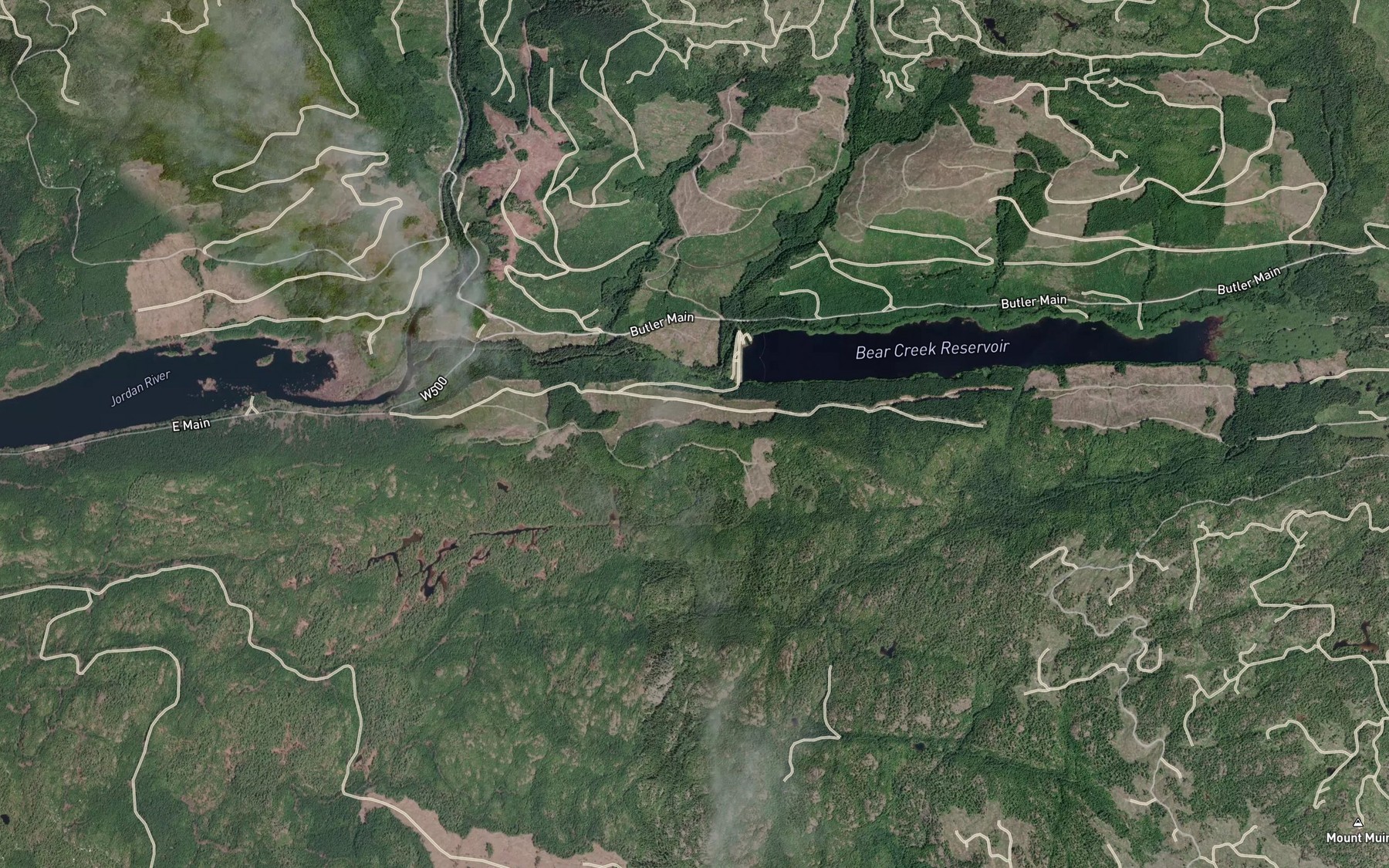 Satellite map of the Tripp Creek