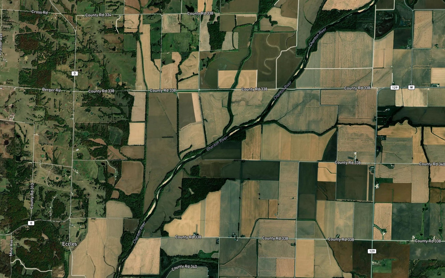 Satellite map of the Bee Branch