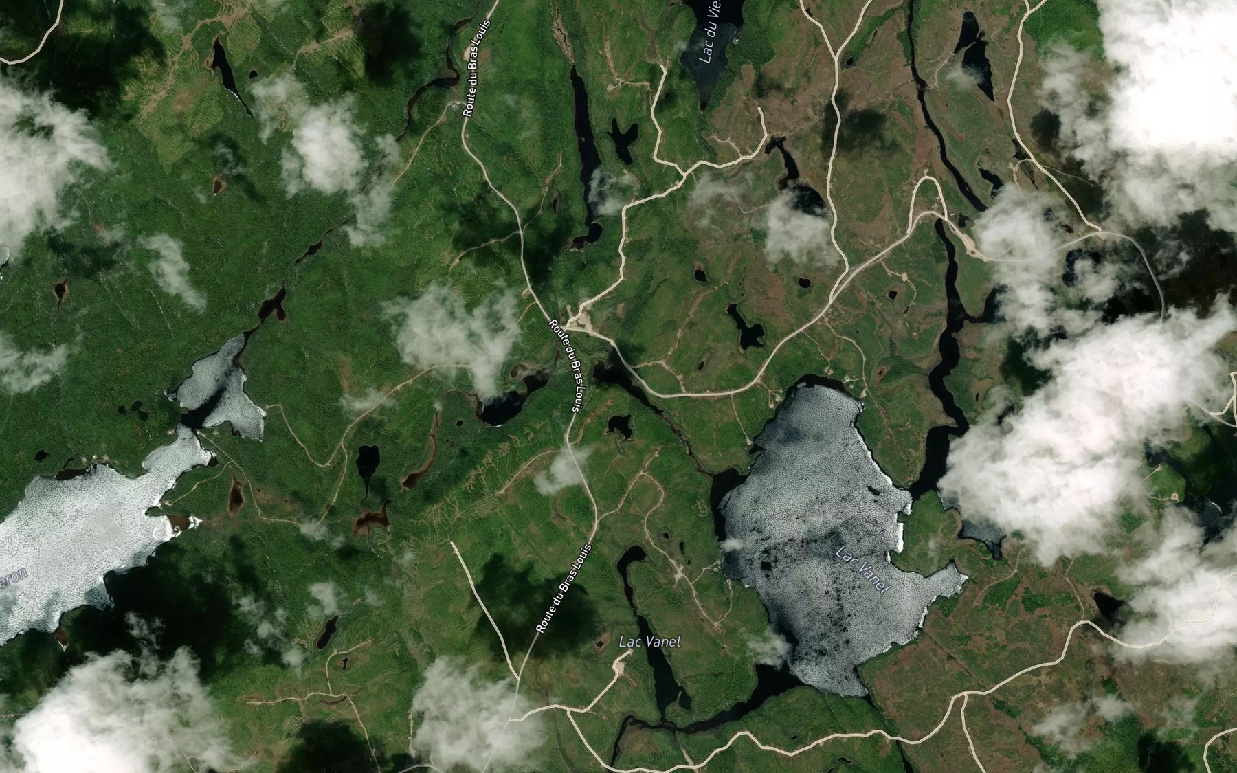 Satellite map of the Lac des Chevrefeuilles