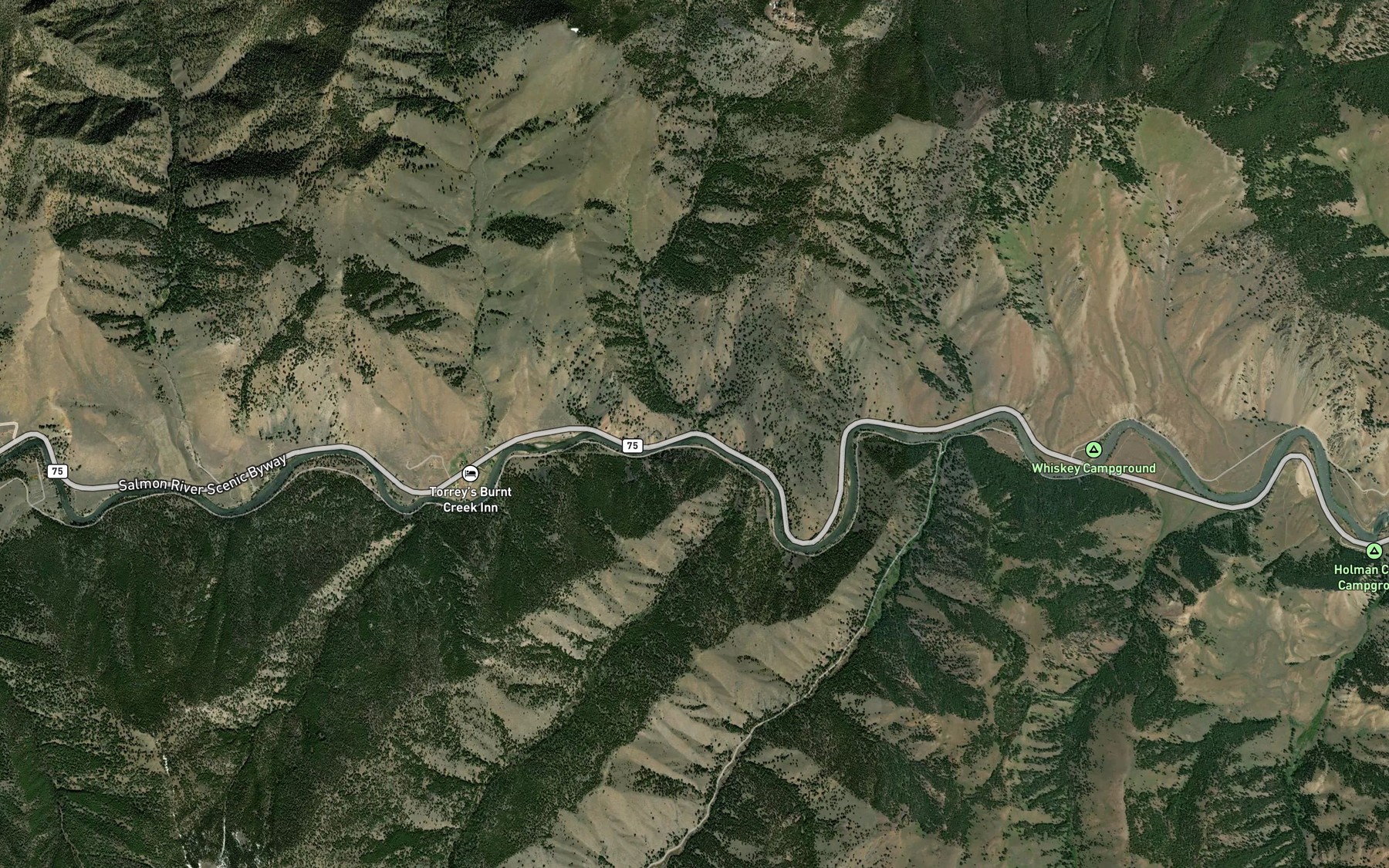 Satellite map of the Badger Creek