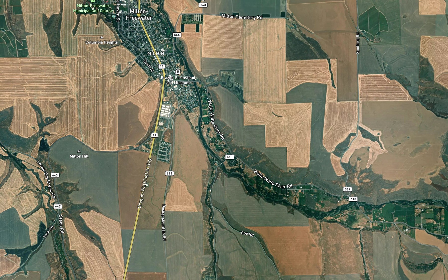 Satellite map of the Zell Ditch