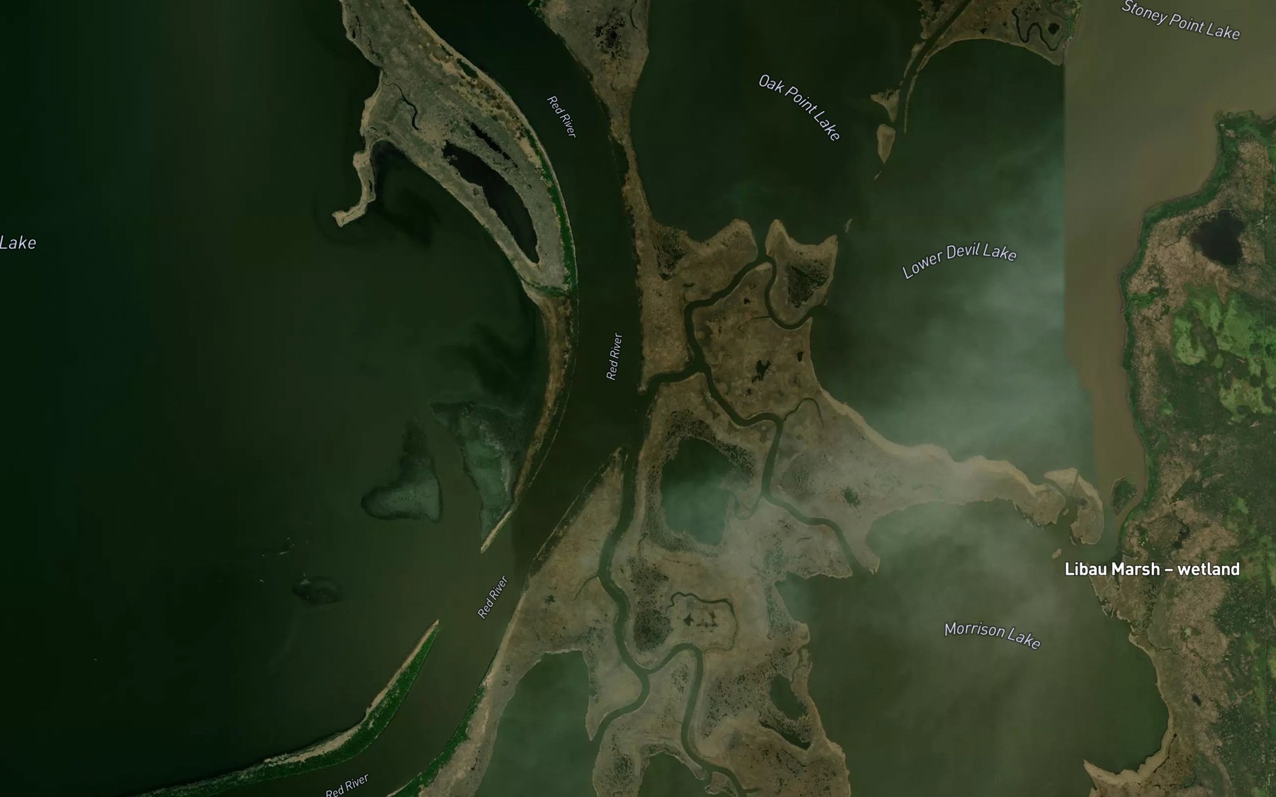 Satellite map of the Little Devil Creek