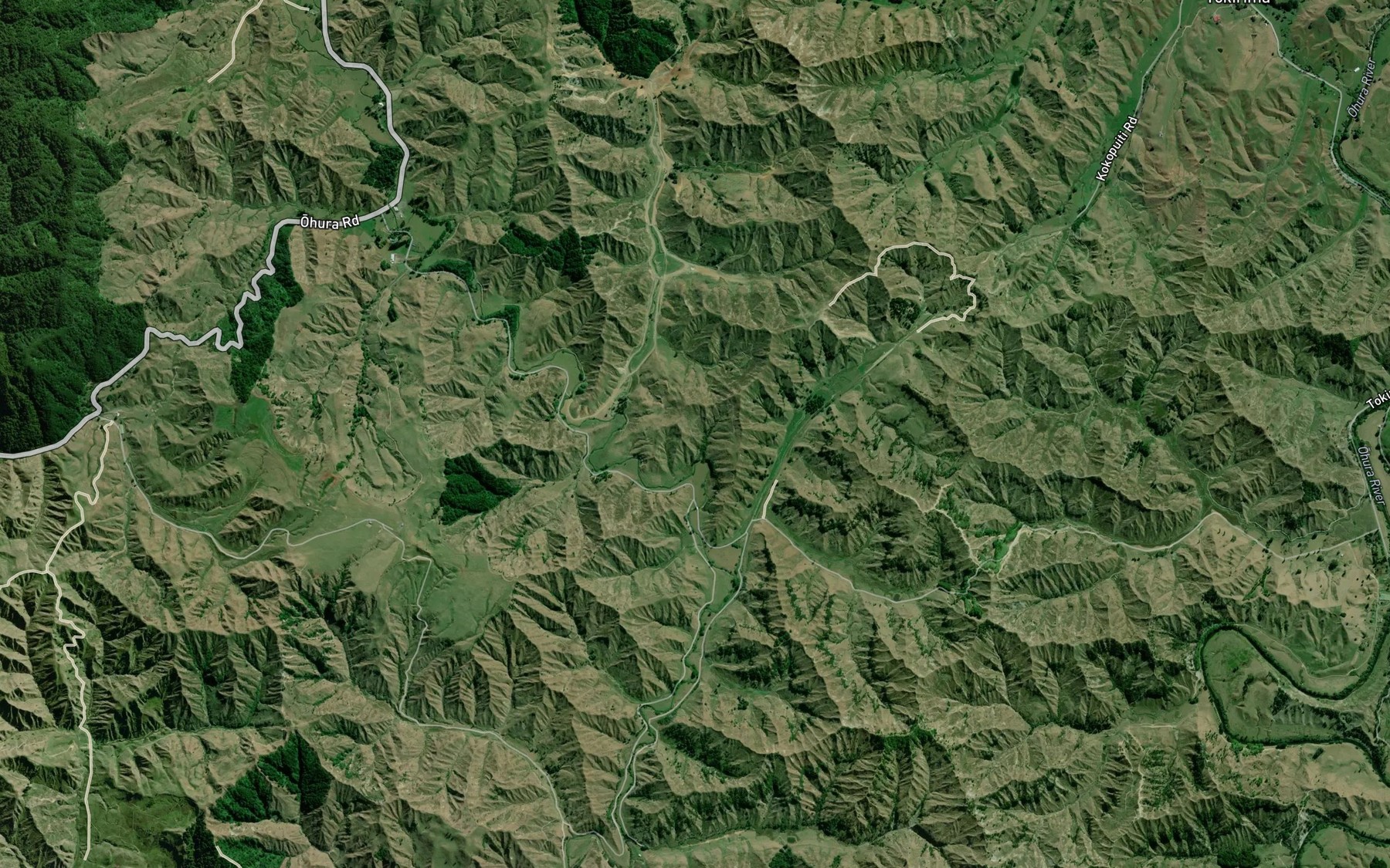 Satellite map of the Kokopu Stream