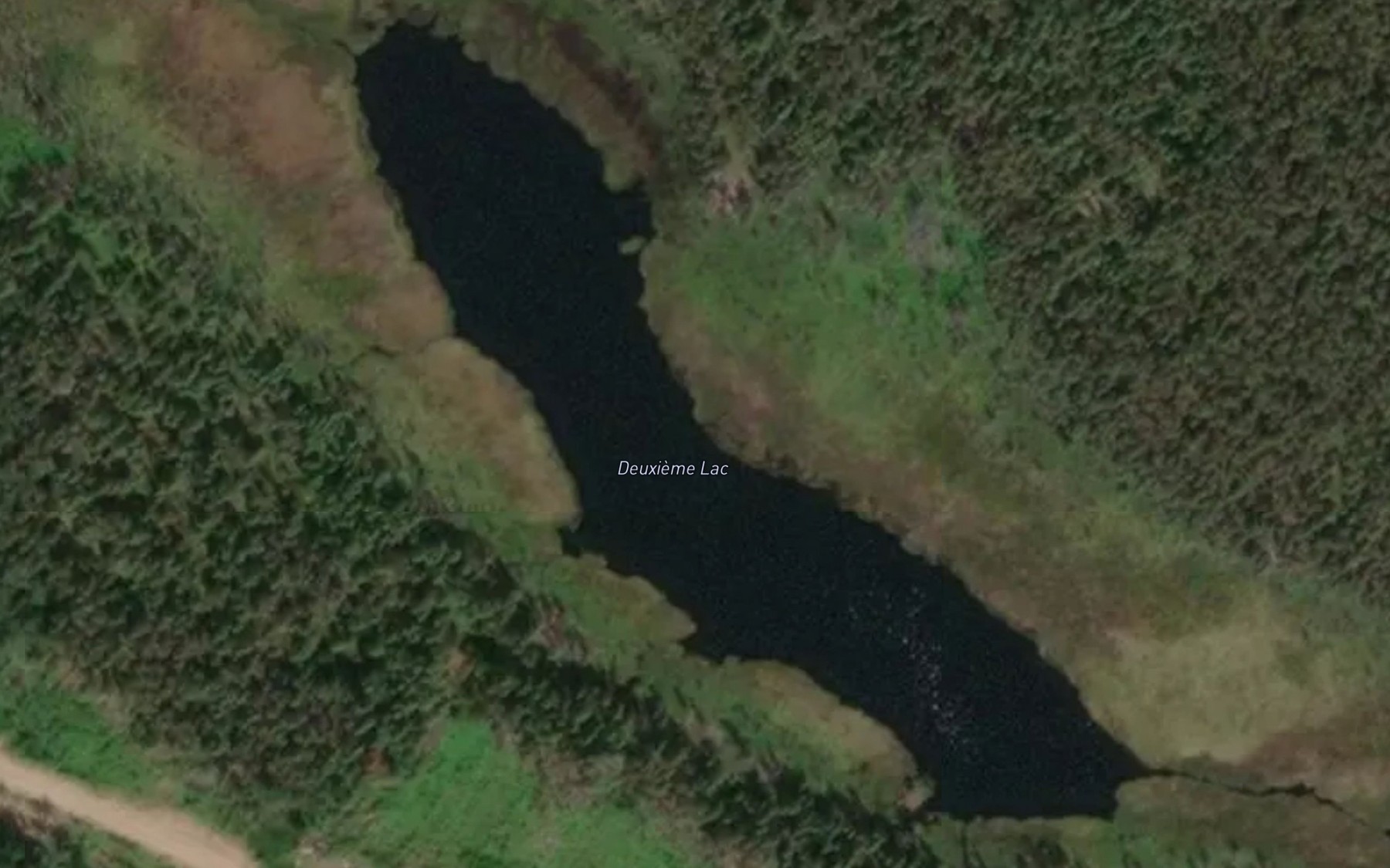 Satellite map of the Deuxieme Lac