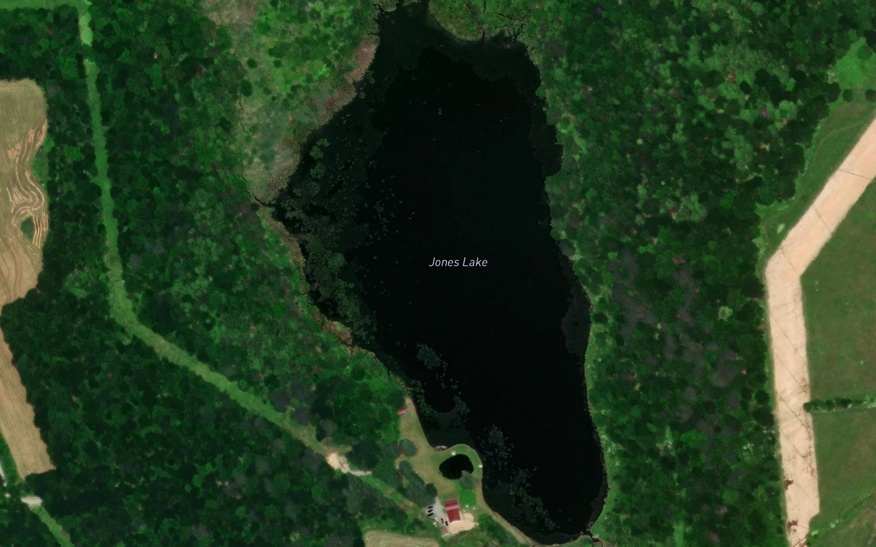 Satellite map of the Jones Lake