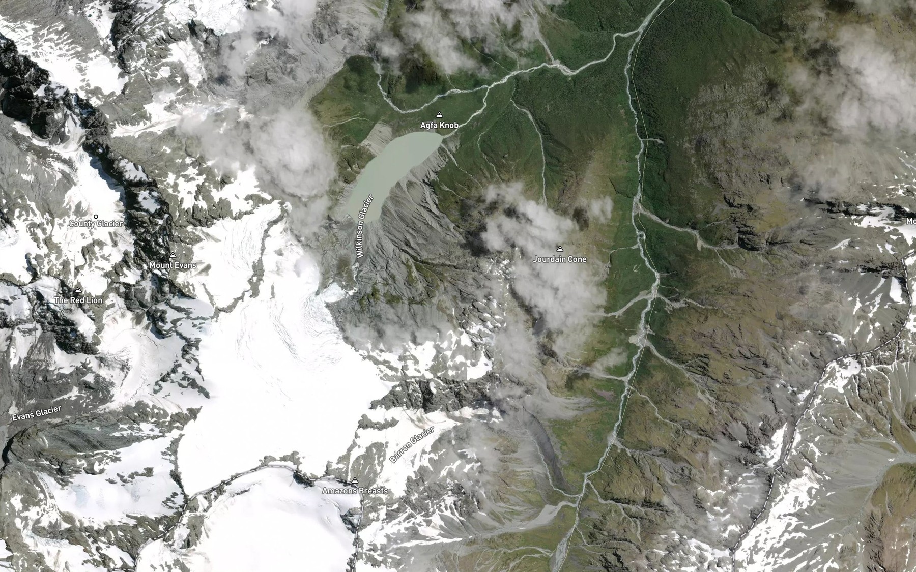 Satellite map of the Cairn Creek