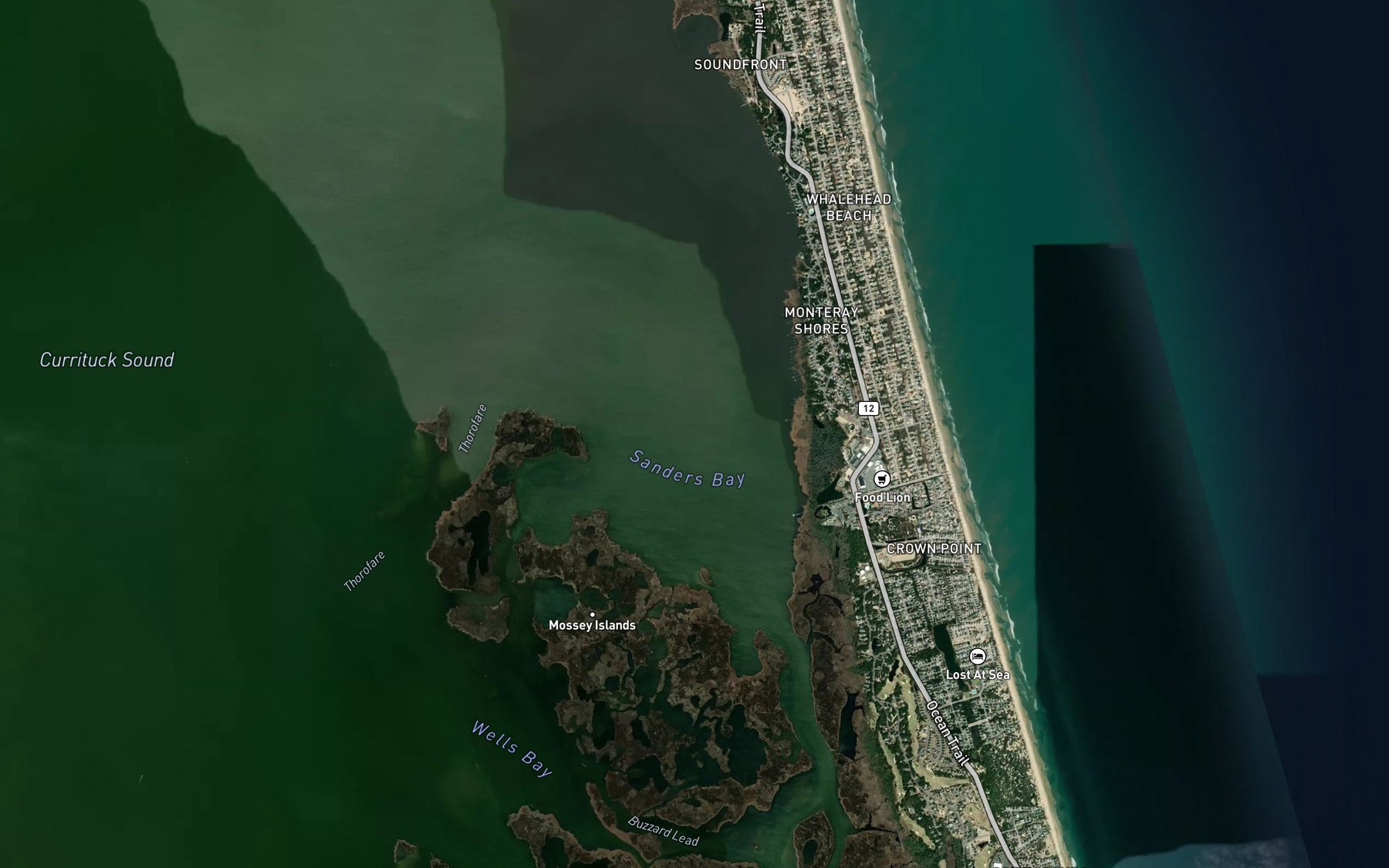 Satellite map of the Sanders Bay
