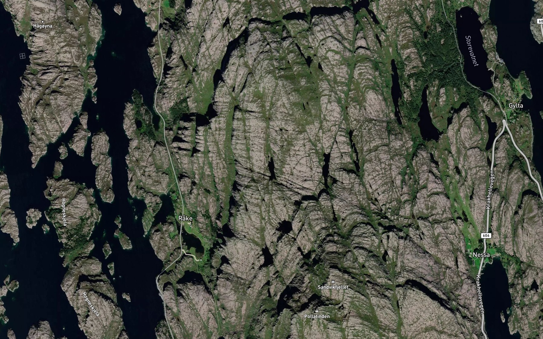 Satellite map of the Sauedalsvatnet