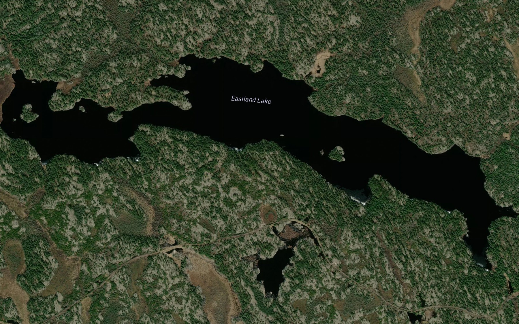 Satellite map of the Eastland Lake