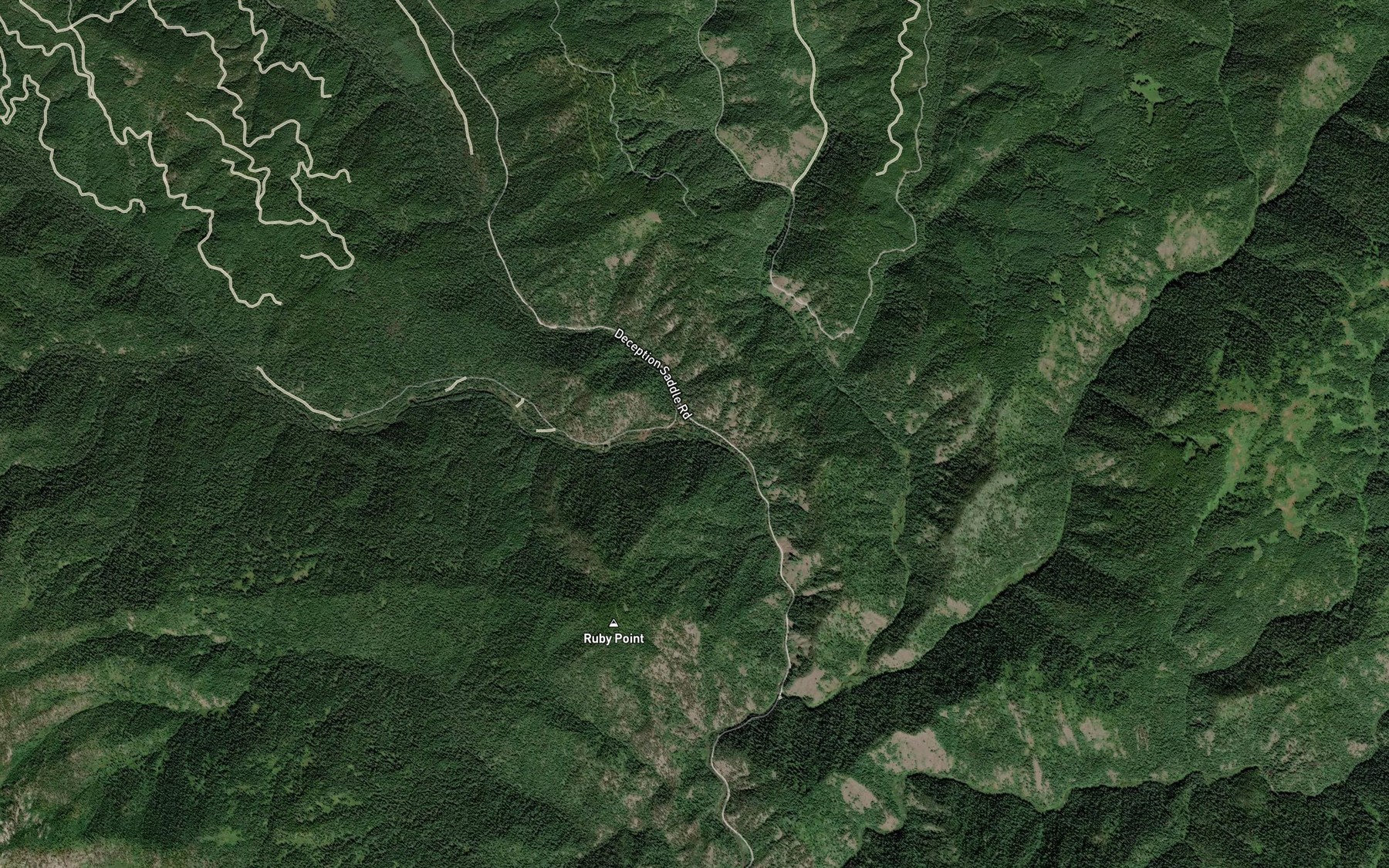 Satellite map of the Independence Creek