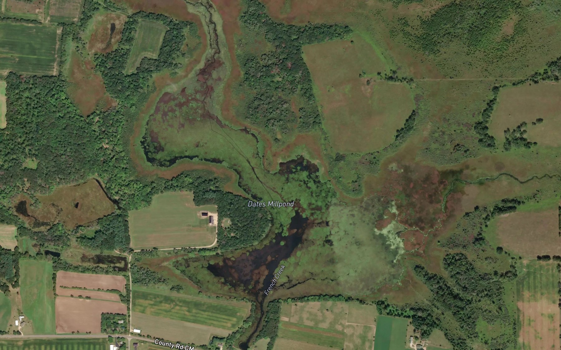 Satellite map of the Dates Millpond