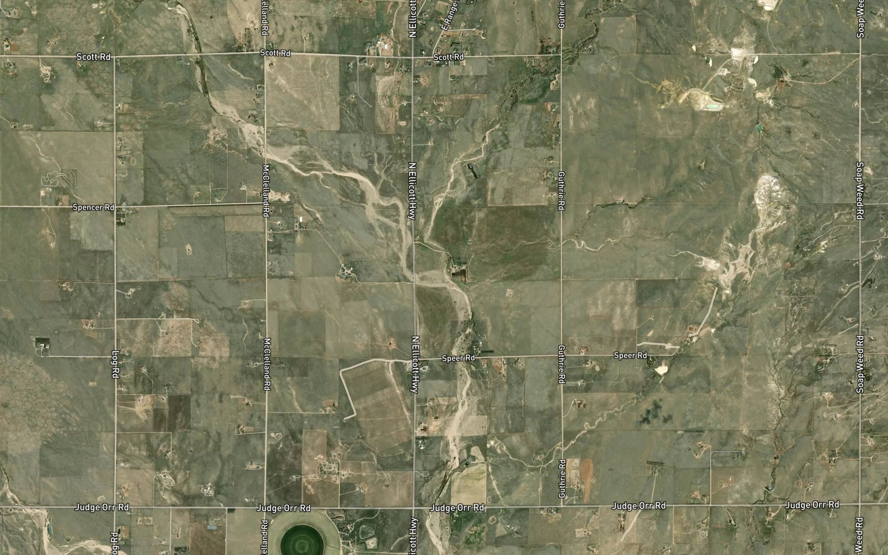 Satellite map of the East Branch Brackett Creek