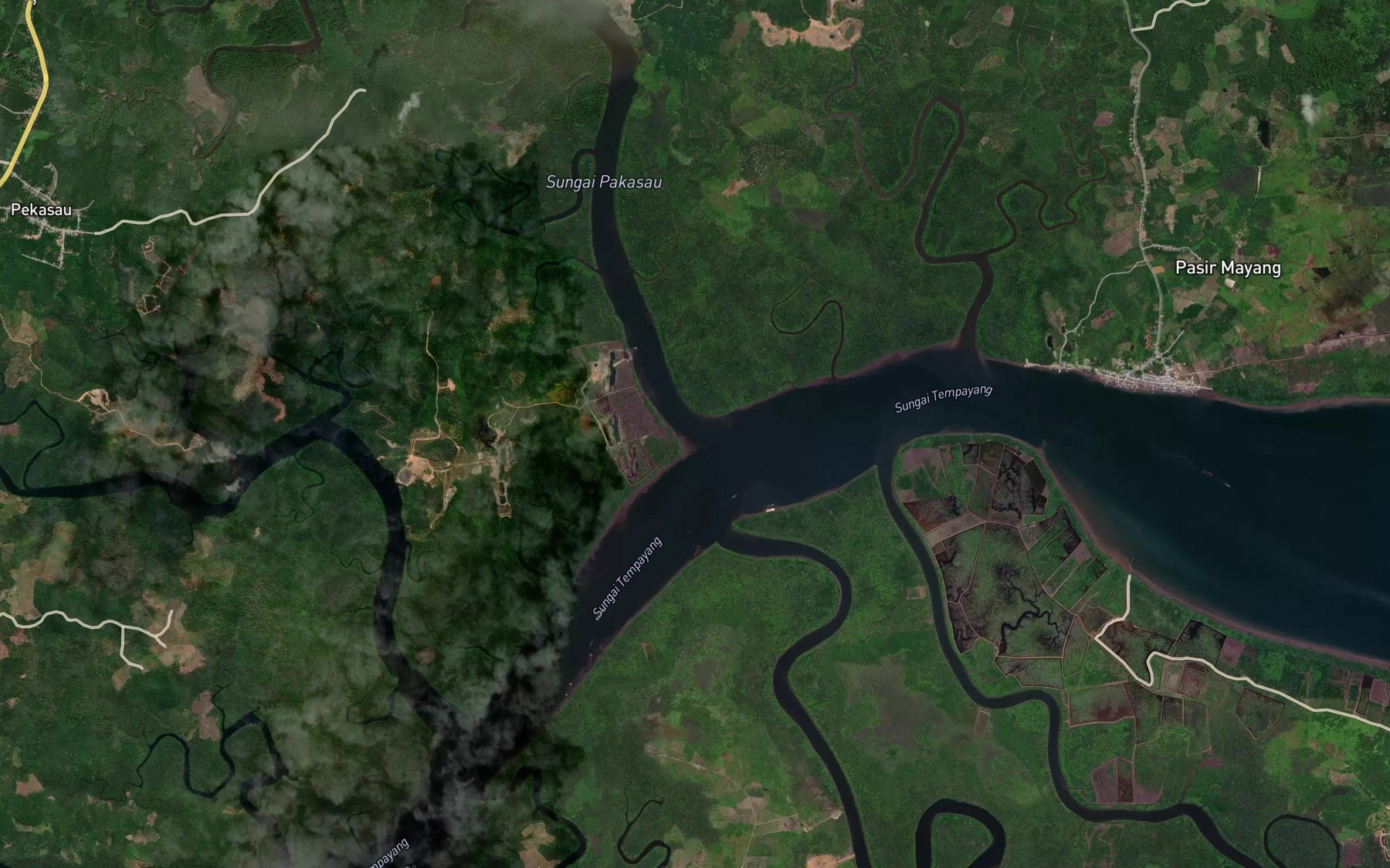 Satellite map of the Sungai Pekesau