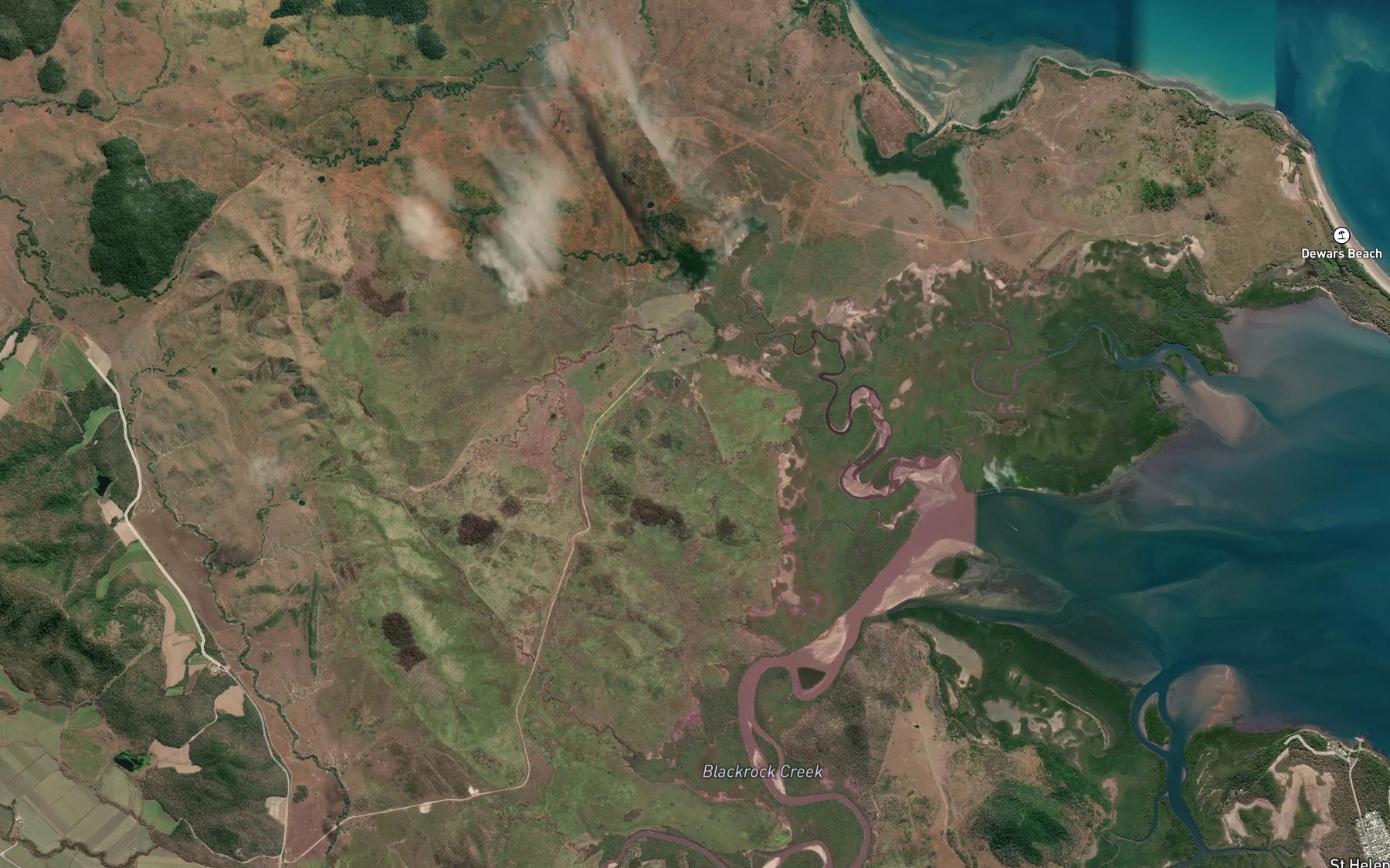 Satellite map of the Saunders Creek