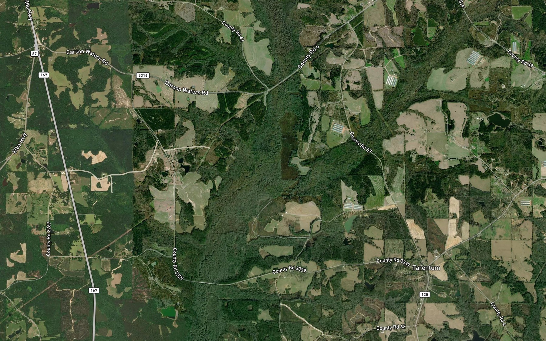 Satellite map of the Mims Creek