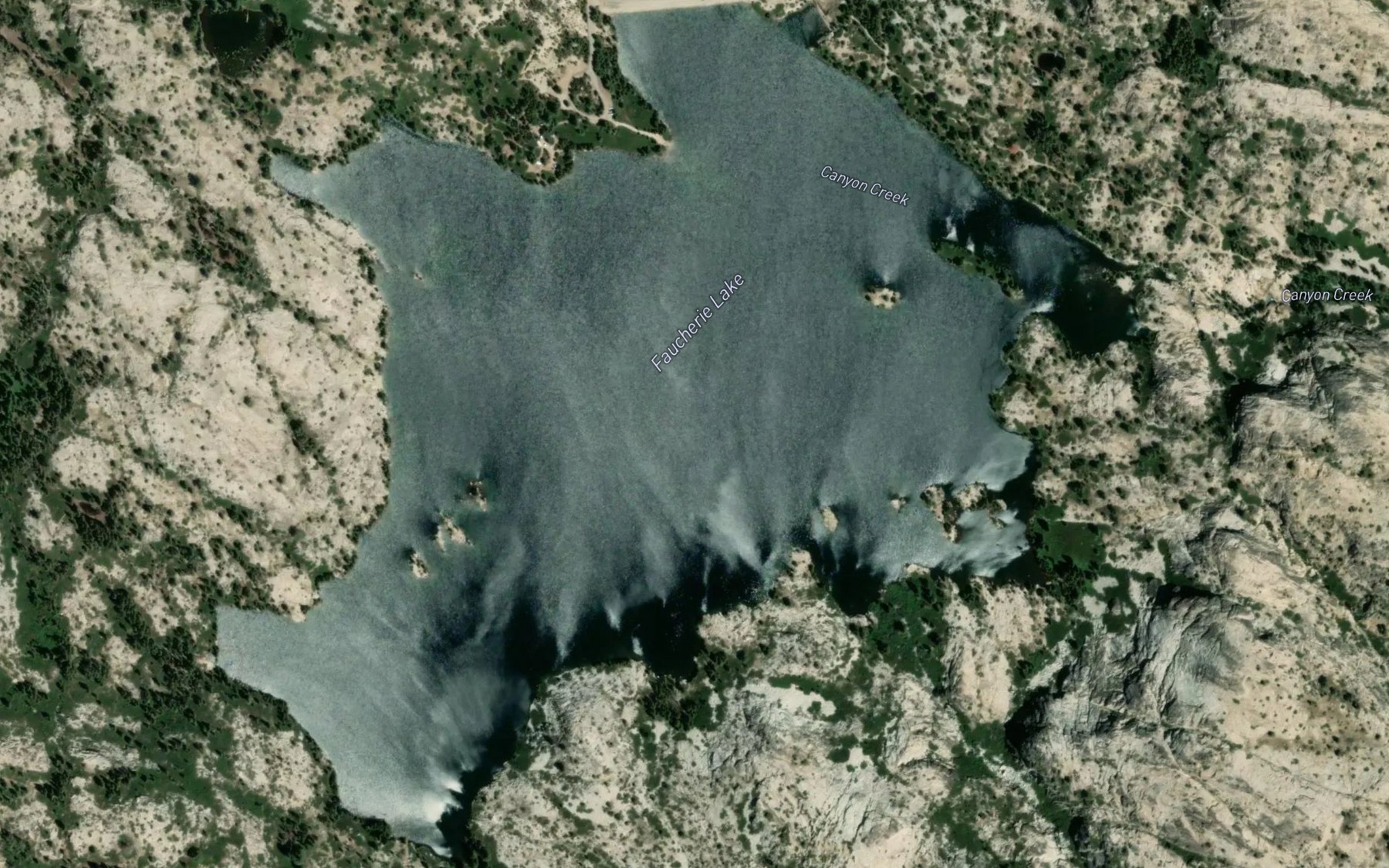 Satellite map of the Faucherie Lake