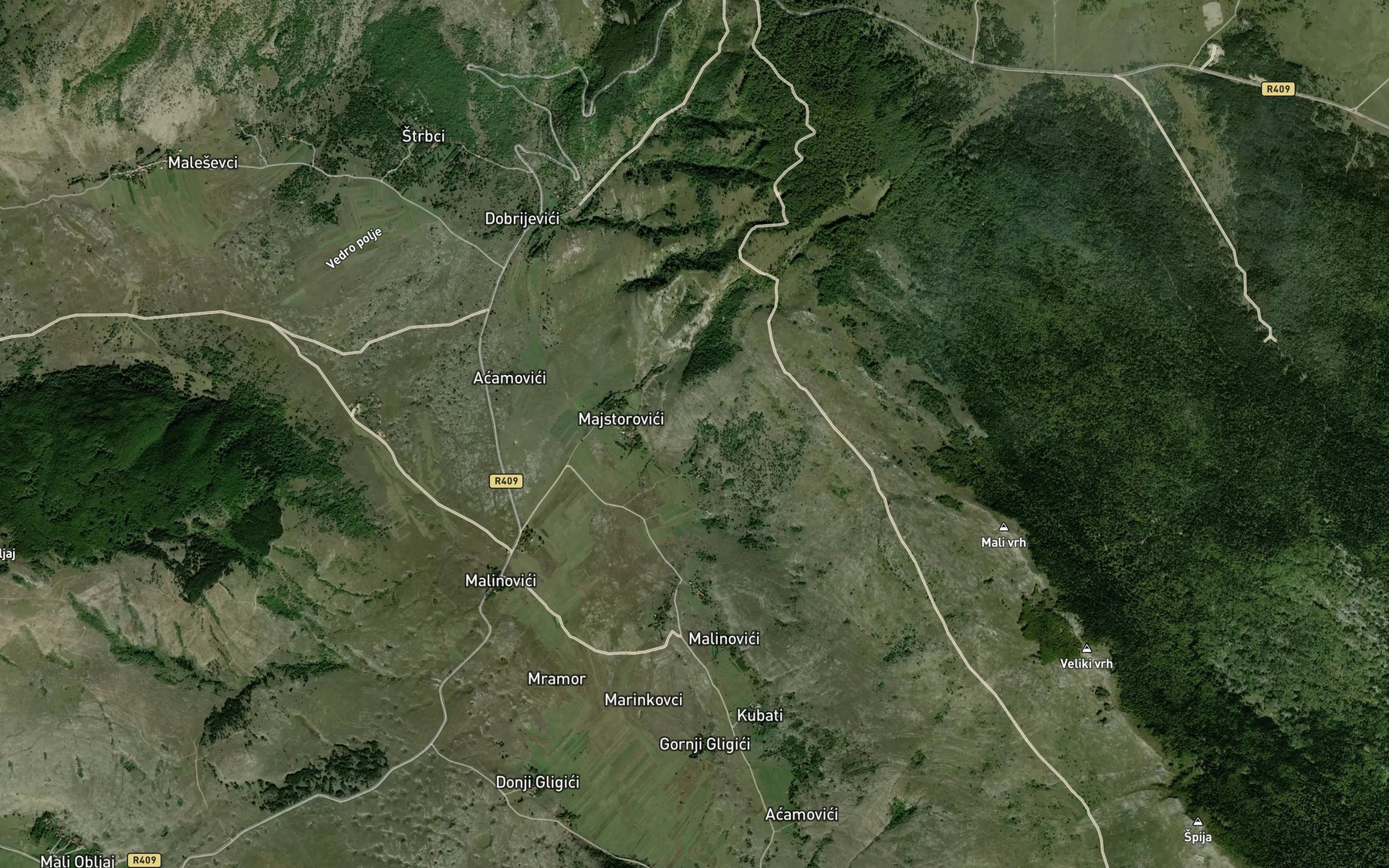 Satellite map of the Tocak