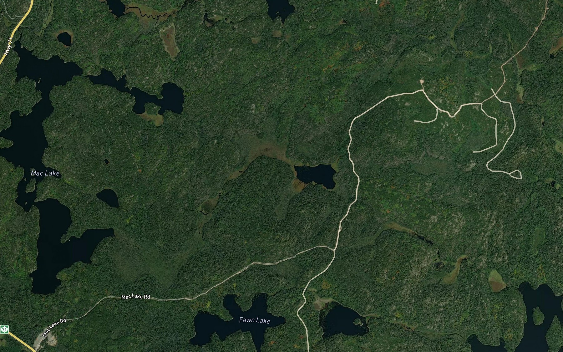 Satellite map of the Flounder Lake