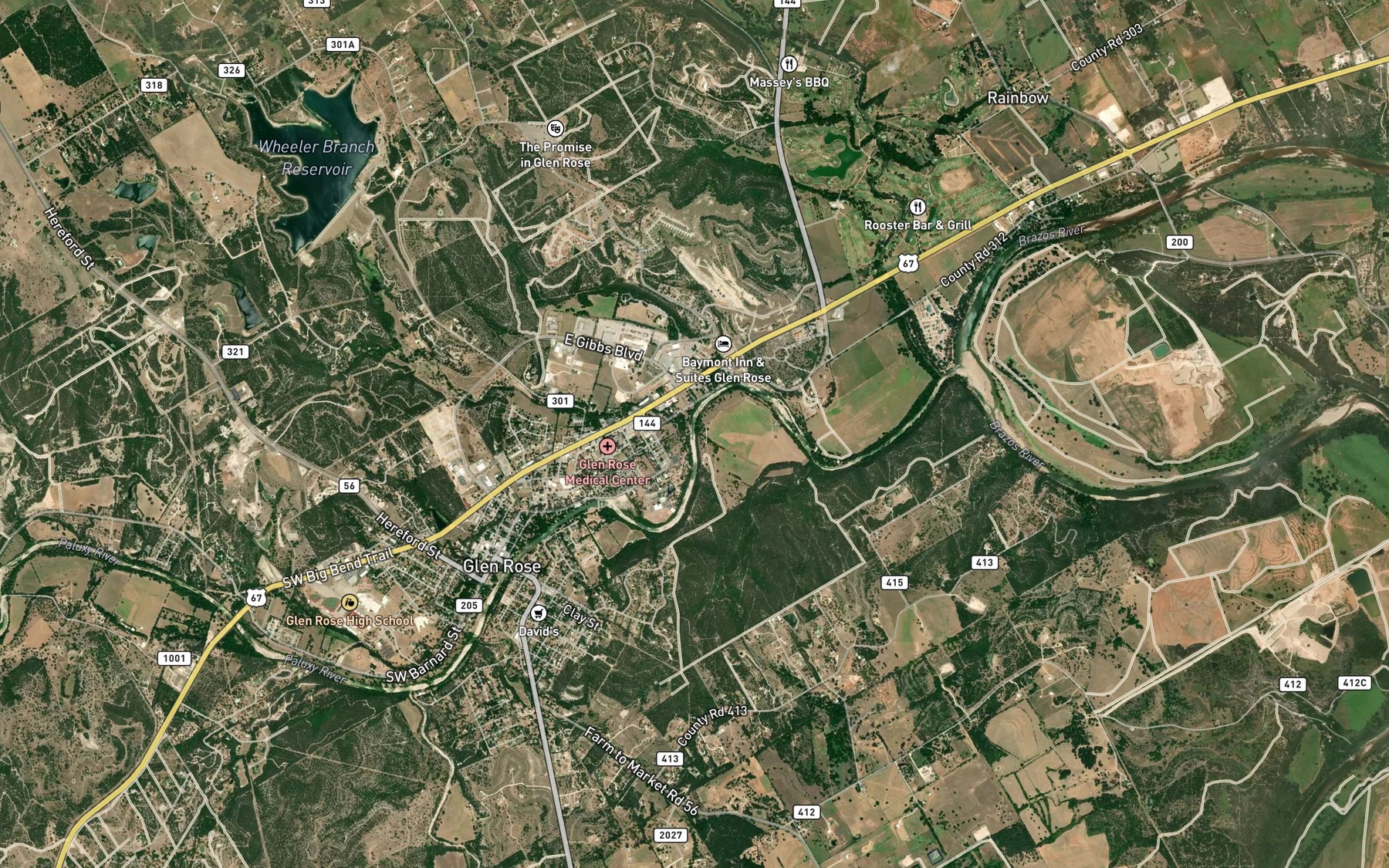 Satellite map of the Wheeler Branch