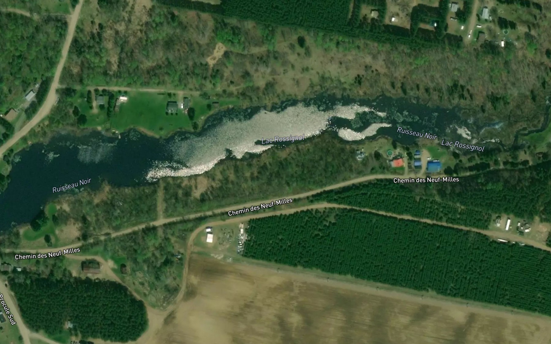 Satellite map of the Lac Rossignol