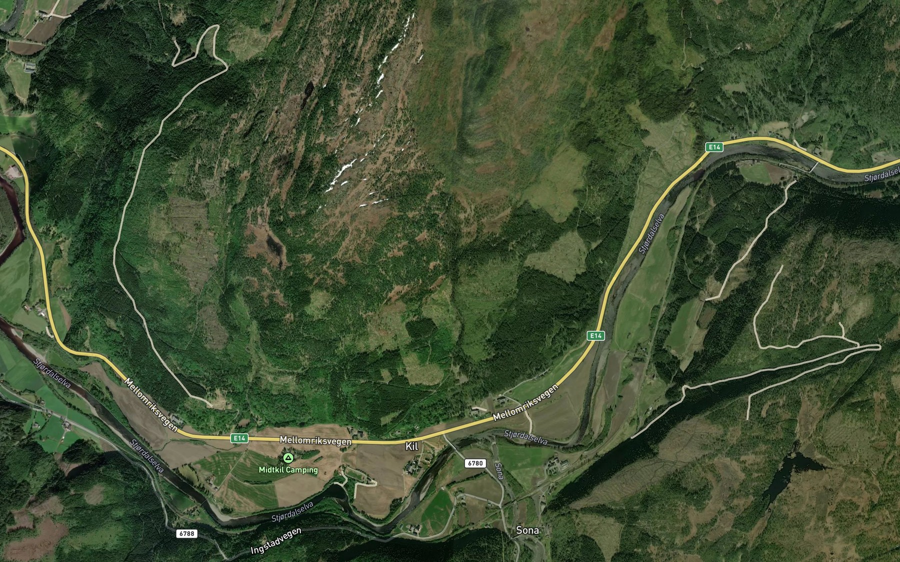 Satellite map of the Ostkilbekken