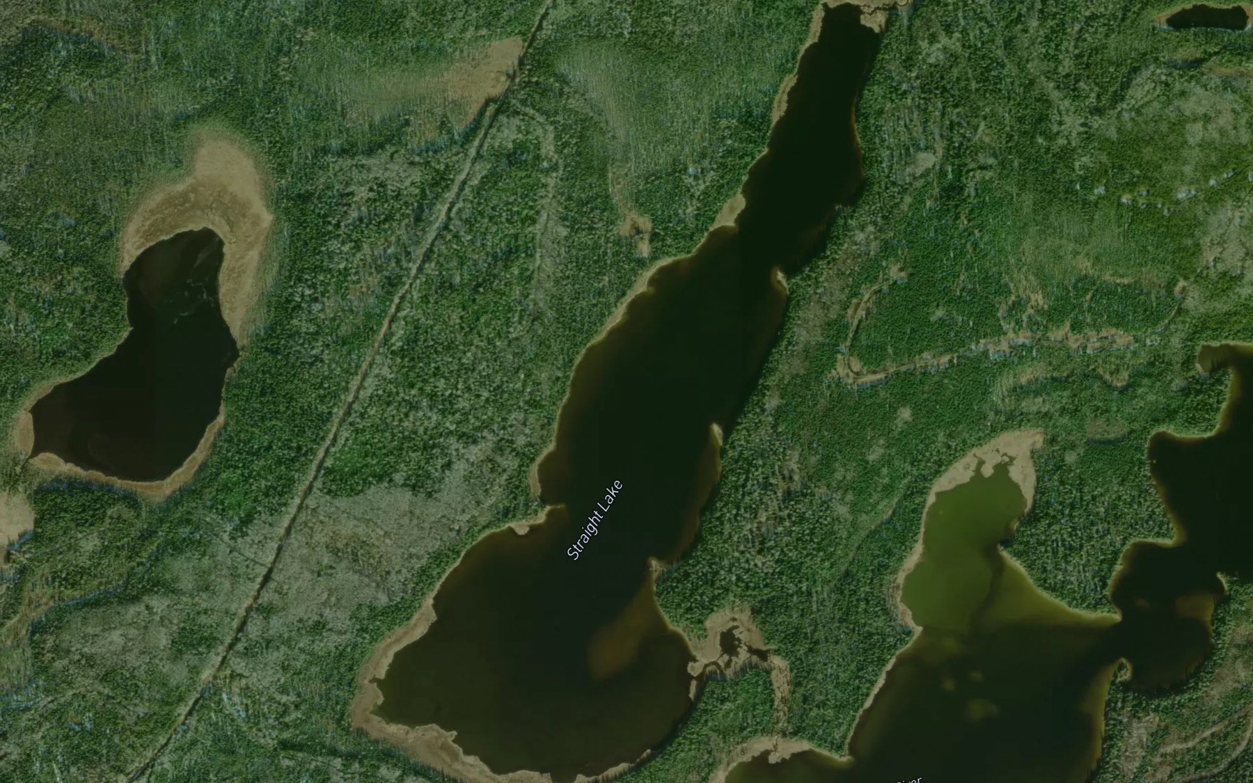 Satellite map of the Straight Lake