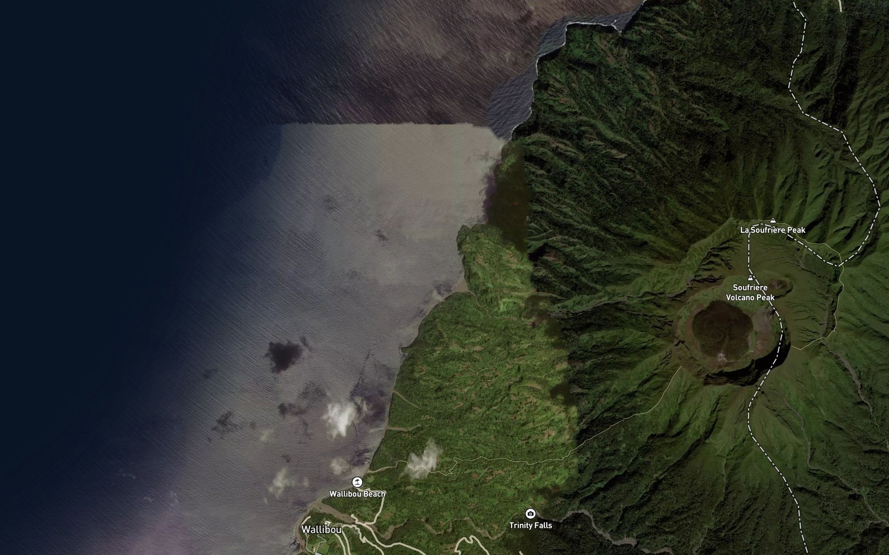 Satellite map of the Larikai Bay