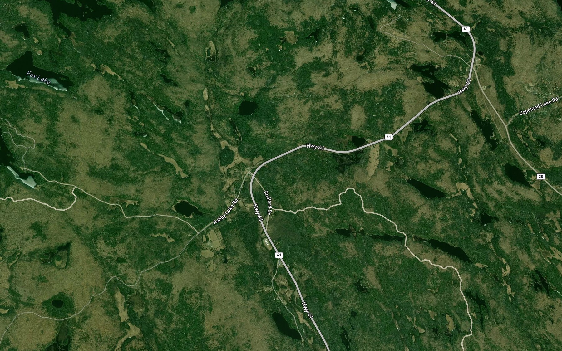Satellite map of the Vans Creek