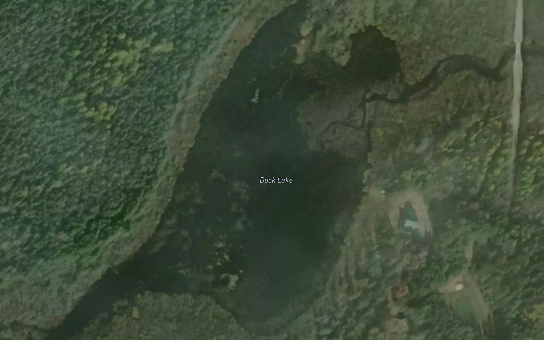 Satellite map of the Duck Lake