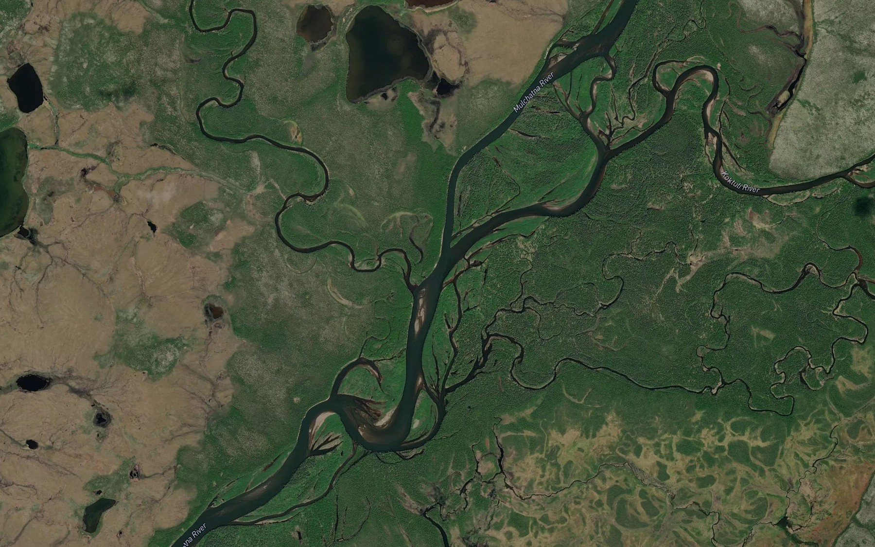 Satellite map of the Old Man Creek