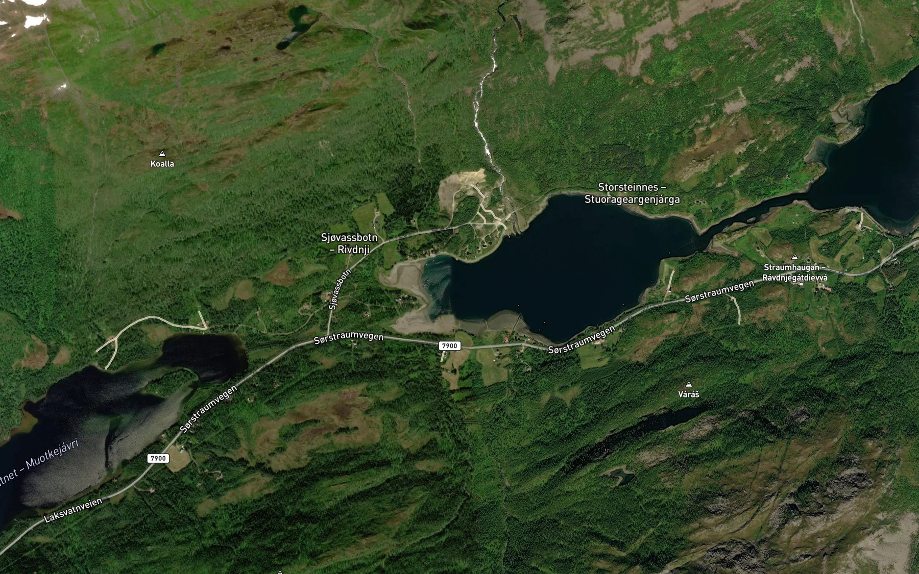 Satellite map of the Sjovassbotn