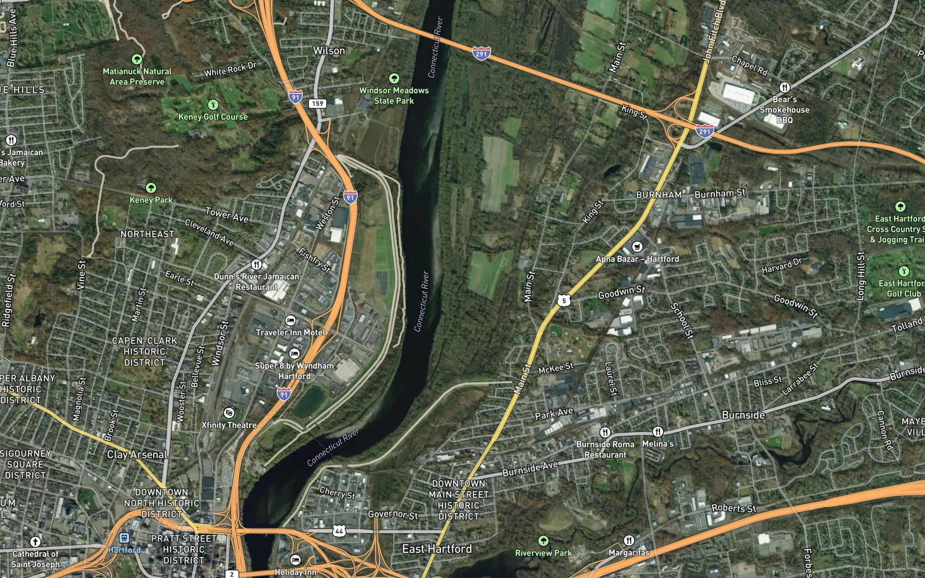 Satellite map of the Goodwin Brook