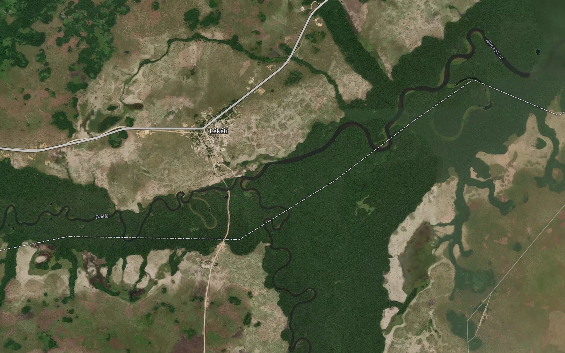 Satellite map of the Leketi