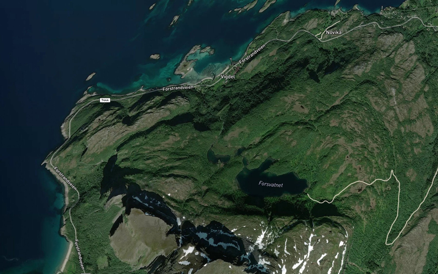 Satellite map of the Vigdelelva