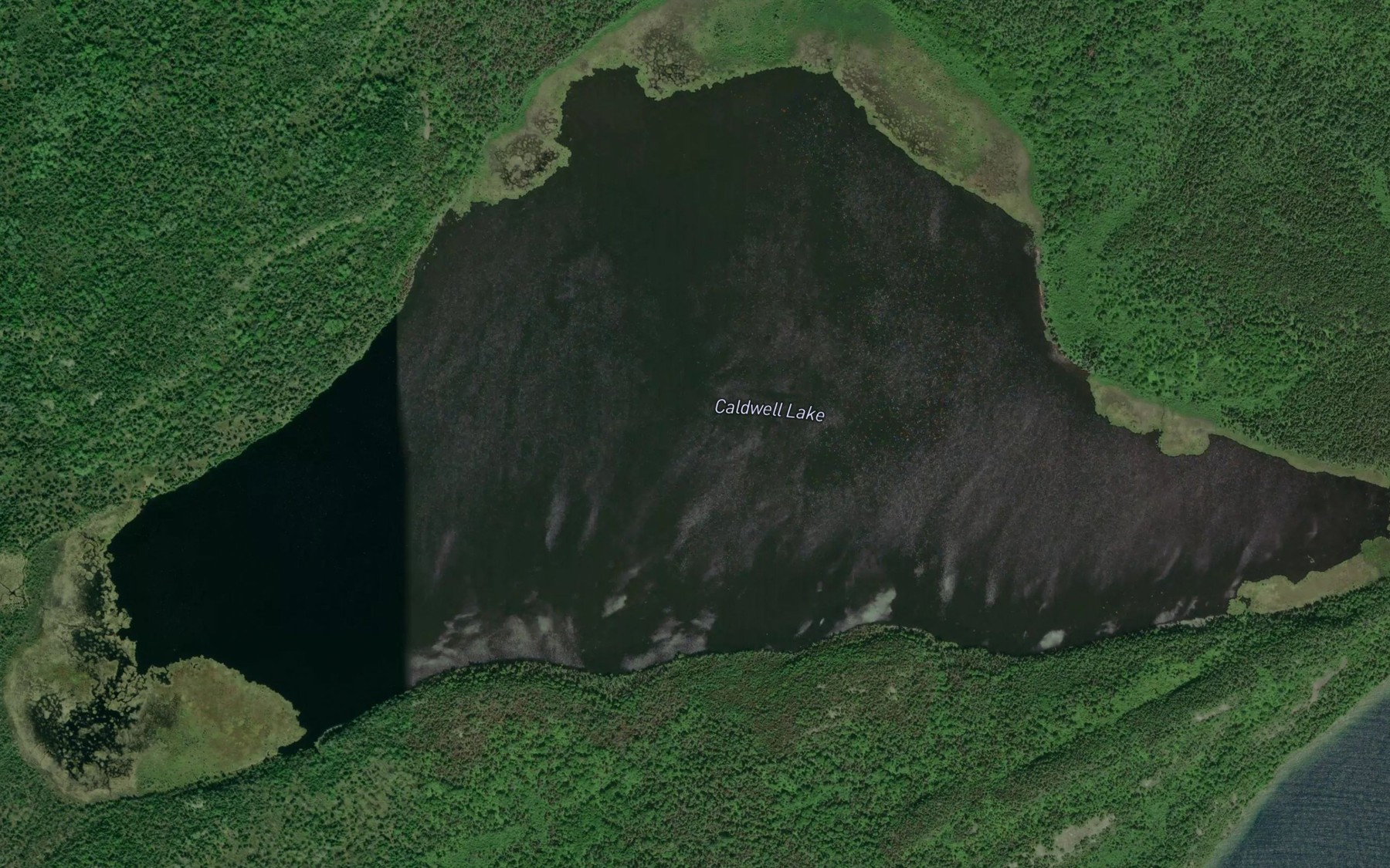Satellite map of the Caldwell Lake