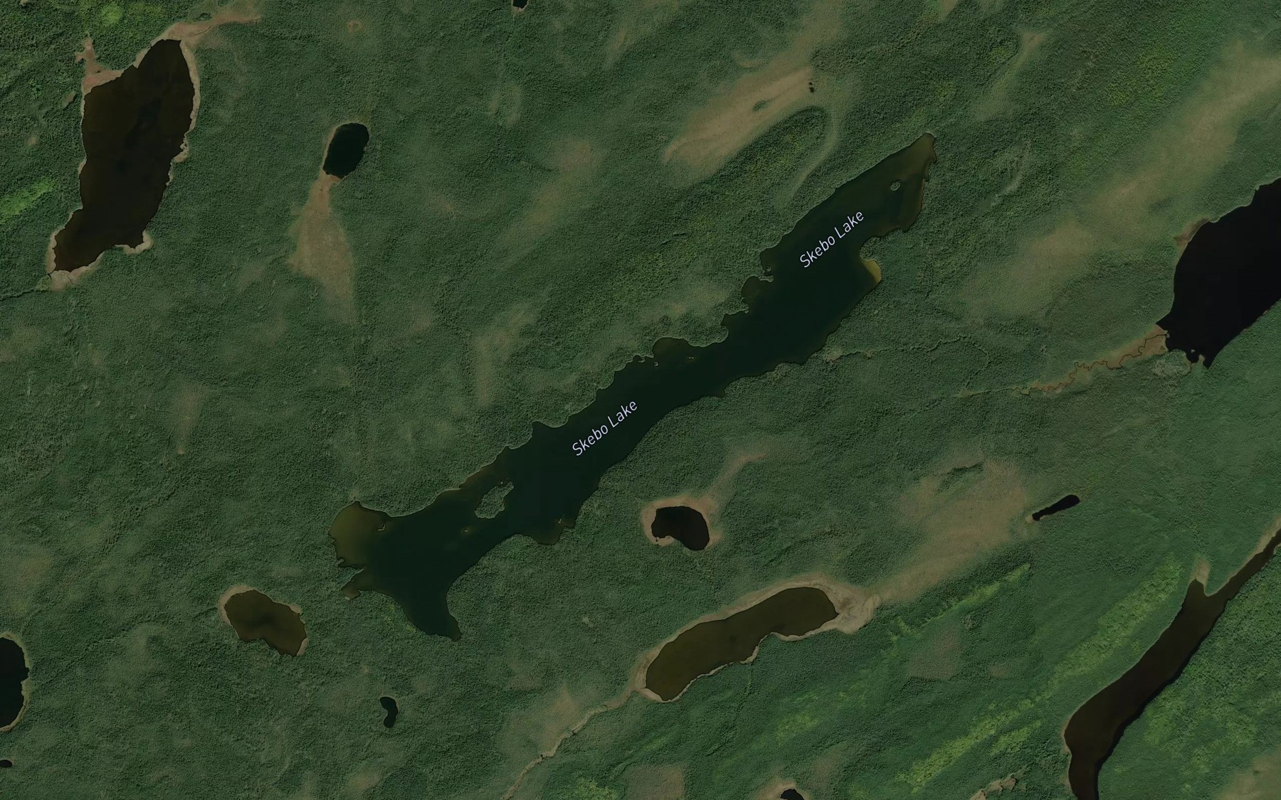 Satellite map of the Skebo Lake