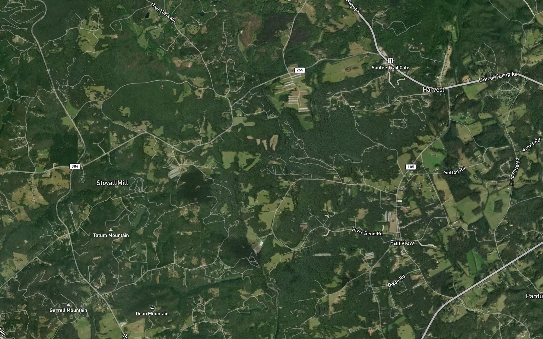 Satellite map of the Lower Taylor Lake