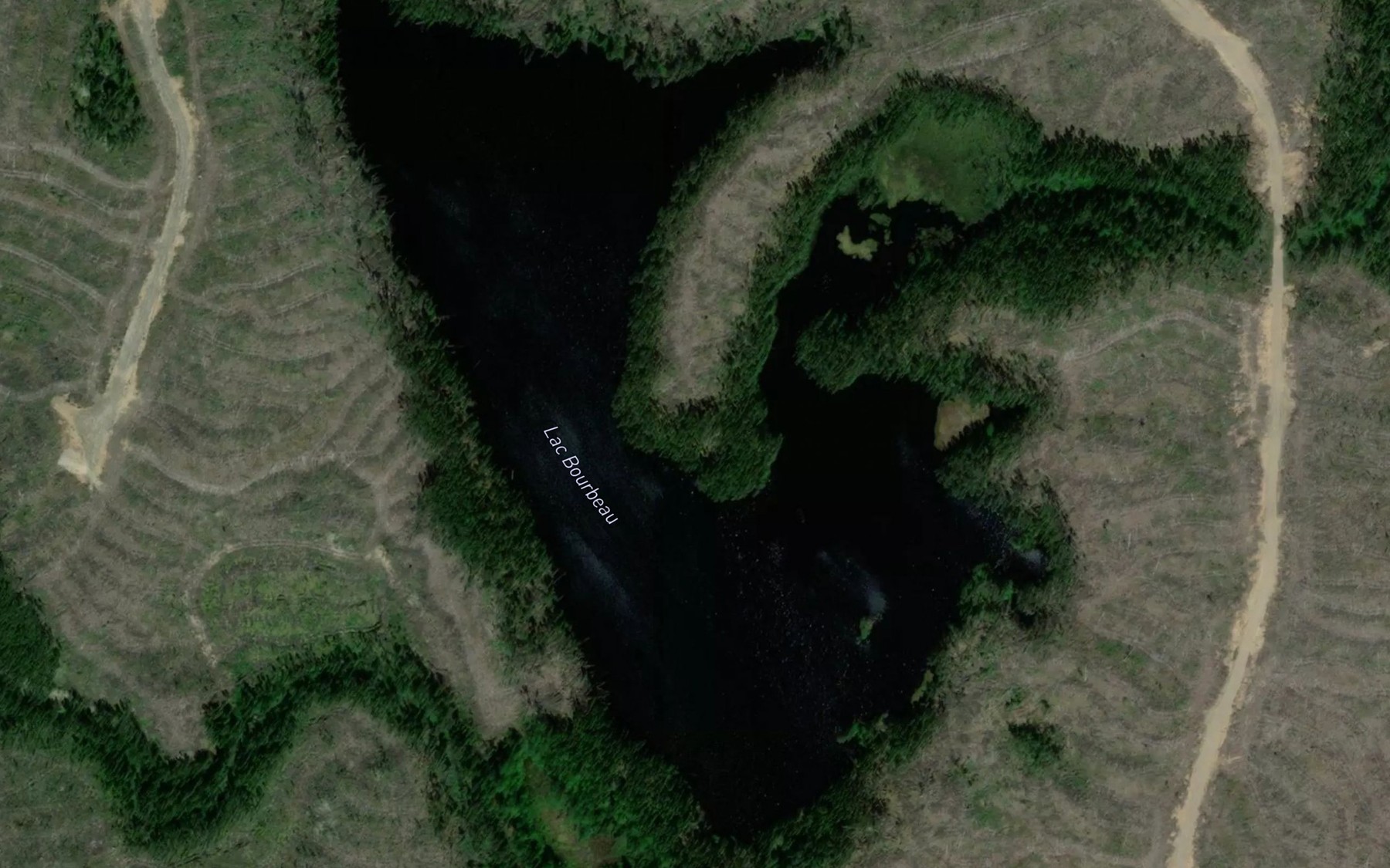 Satellite map of the Lac Bourbeau